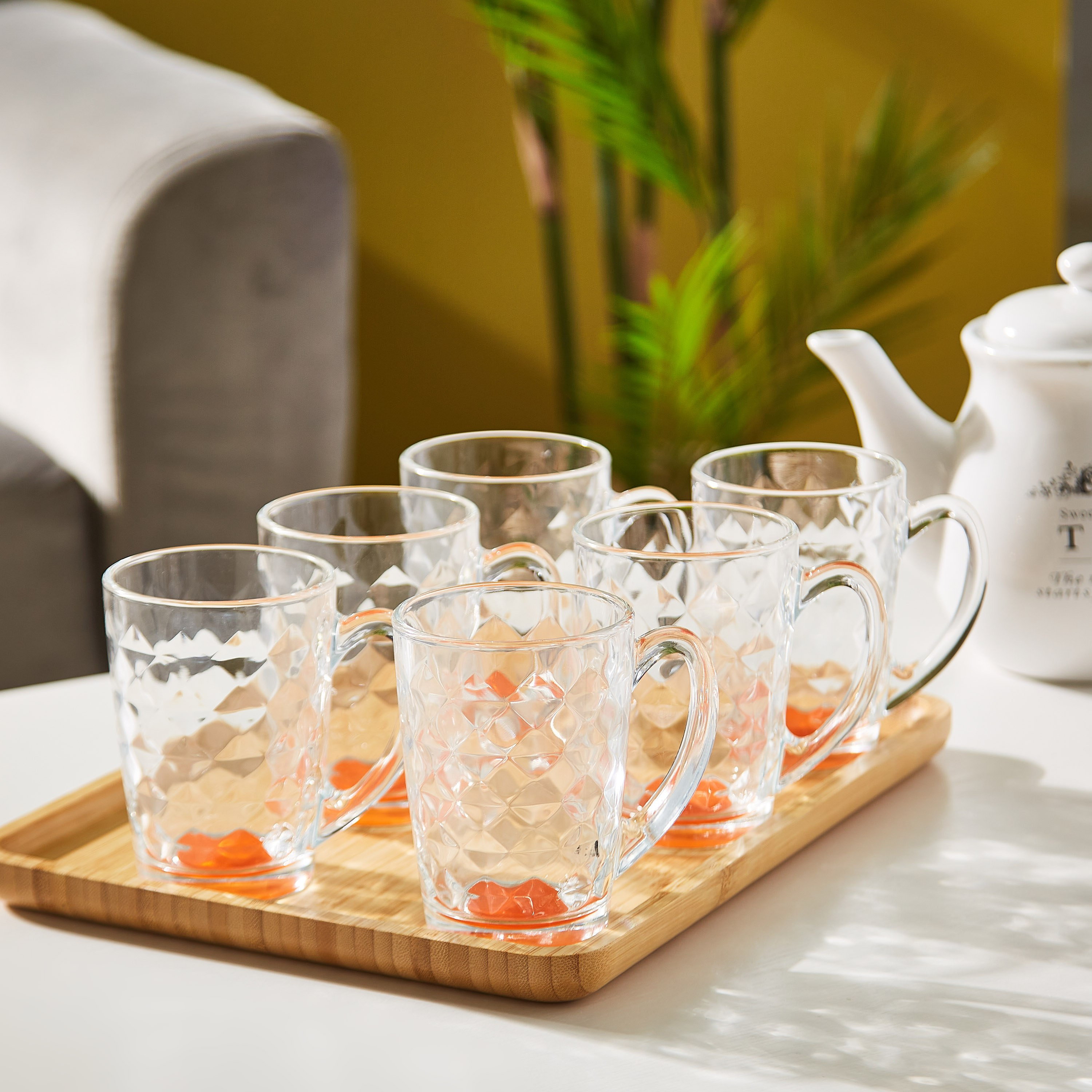 طقم مجّات بتصميم معين بارز الملمس 6 قطع نيو مورنينج من لومينارك - 320 مل-hbxhomeware-hbxkitchen-image-2