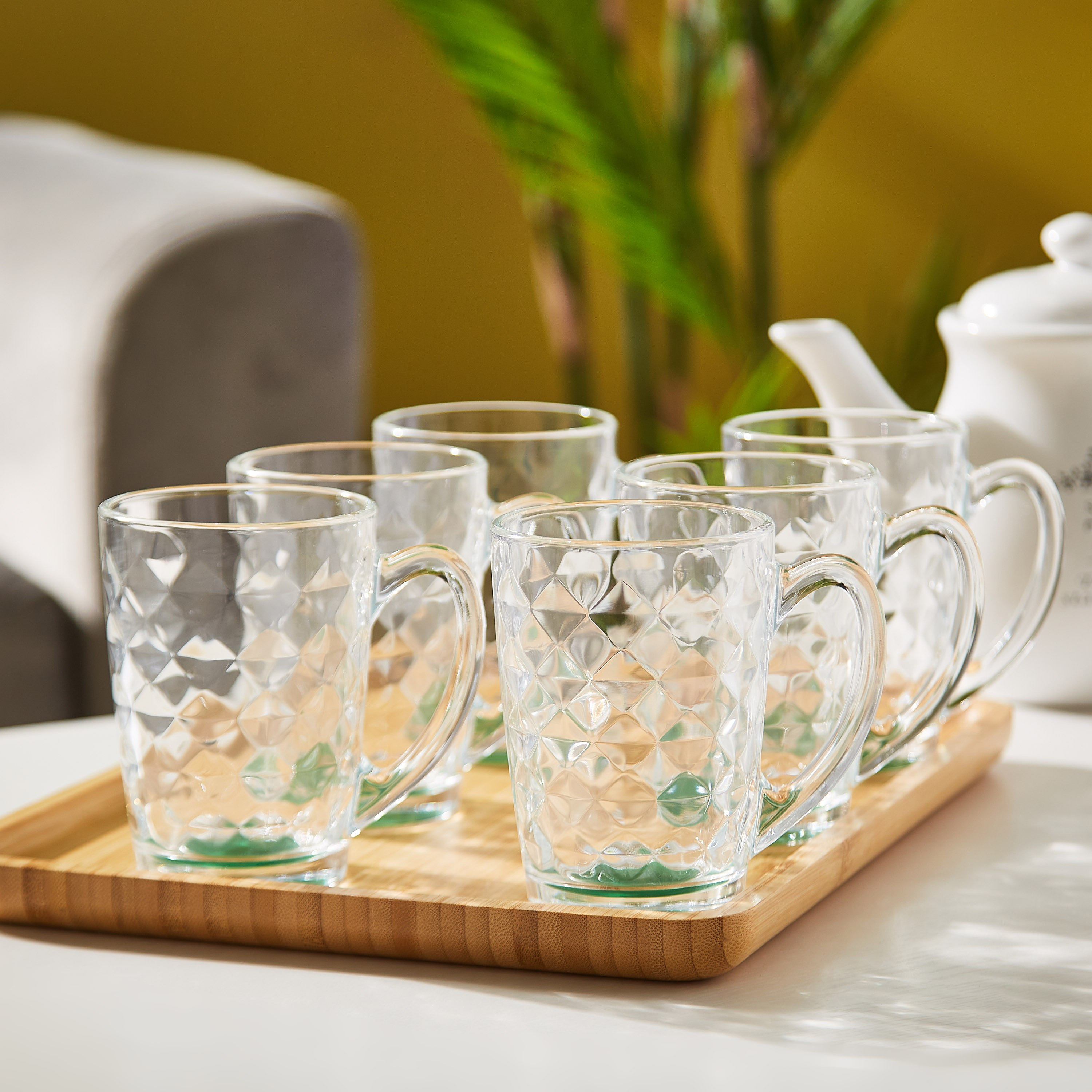 طقم مجّات بارزة الملمس بتصميم ألماس من لومينارك إيميلي - 320 مل-hbxhomeware-diningandtabletop-coffeeandteasets-image-2