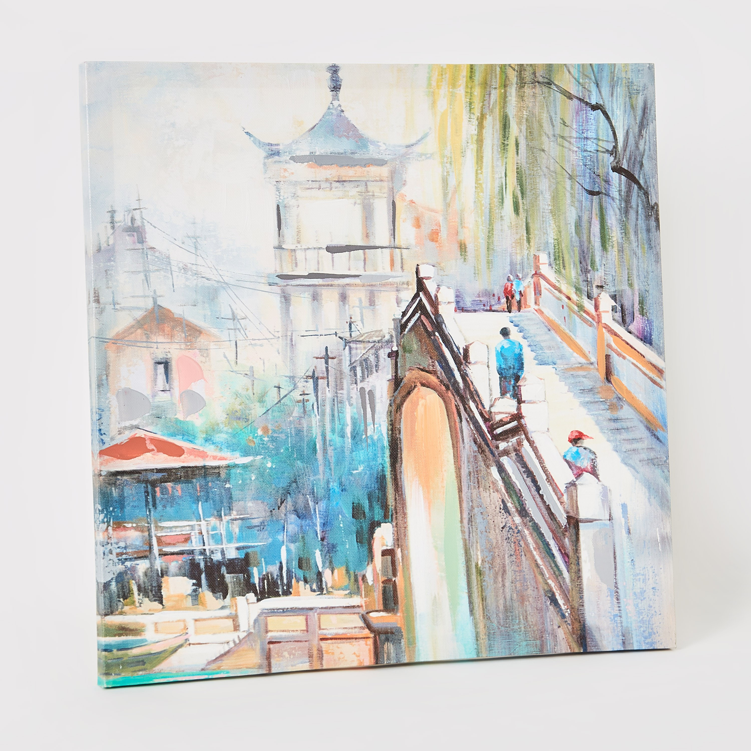 لوحة كانفاس مؤطرة مرسومة يدويّا بطبعات قناة من جايد - 40x2x40 سم-hbxhomeware-hbxdecorandfurnishings-image-5