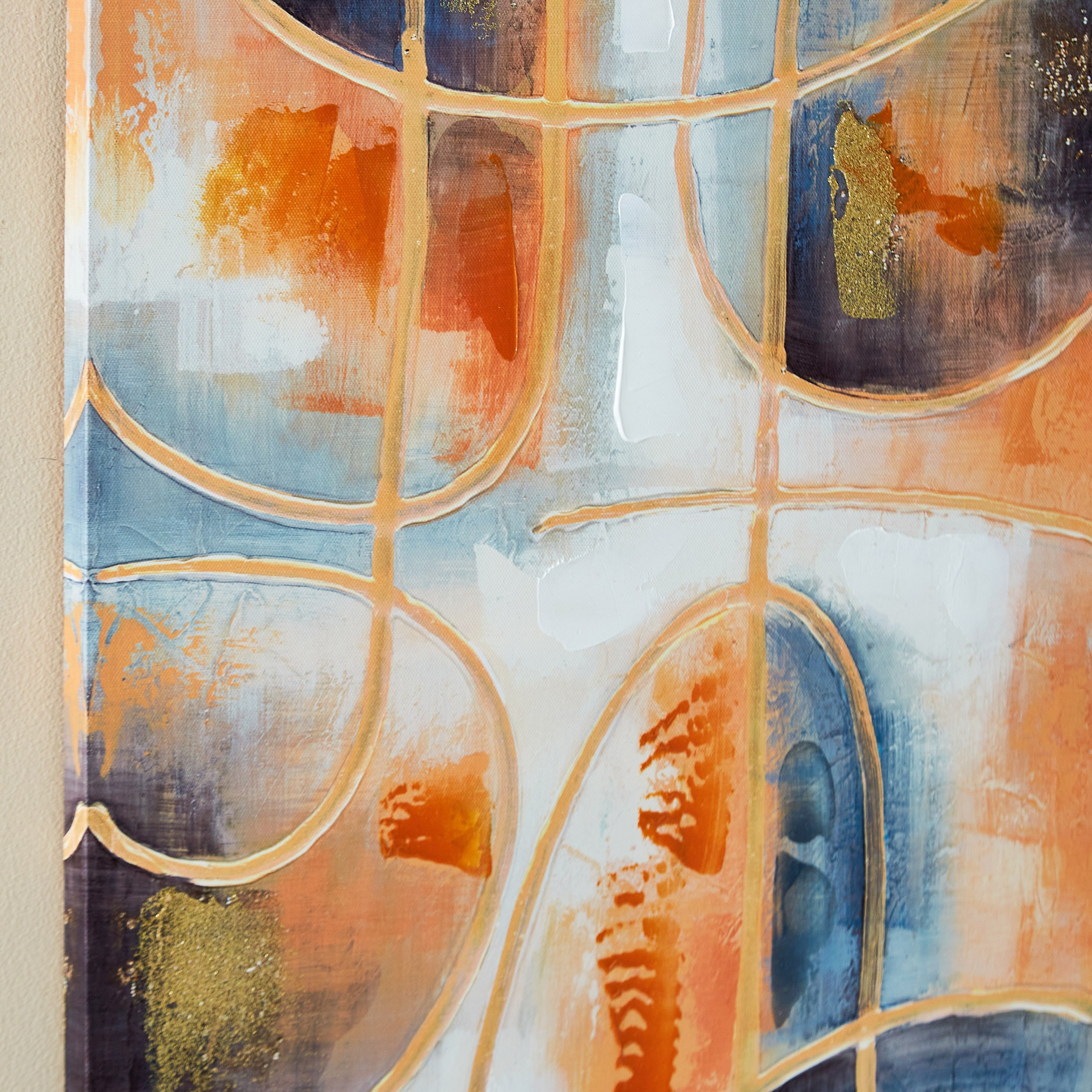 لوحة كانفاس مؤطرة مرسومة بطبعات تجريديّة من جايد - 40x2x60 سم-hbxhomeware-hbxdecorandfurnishings-image-3