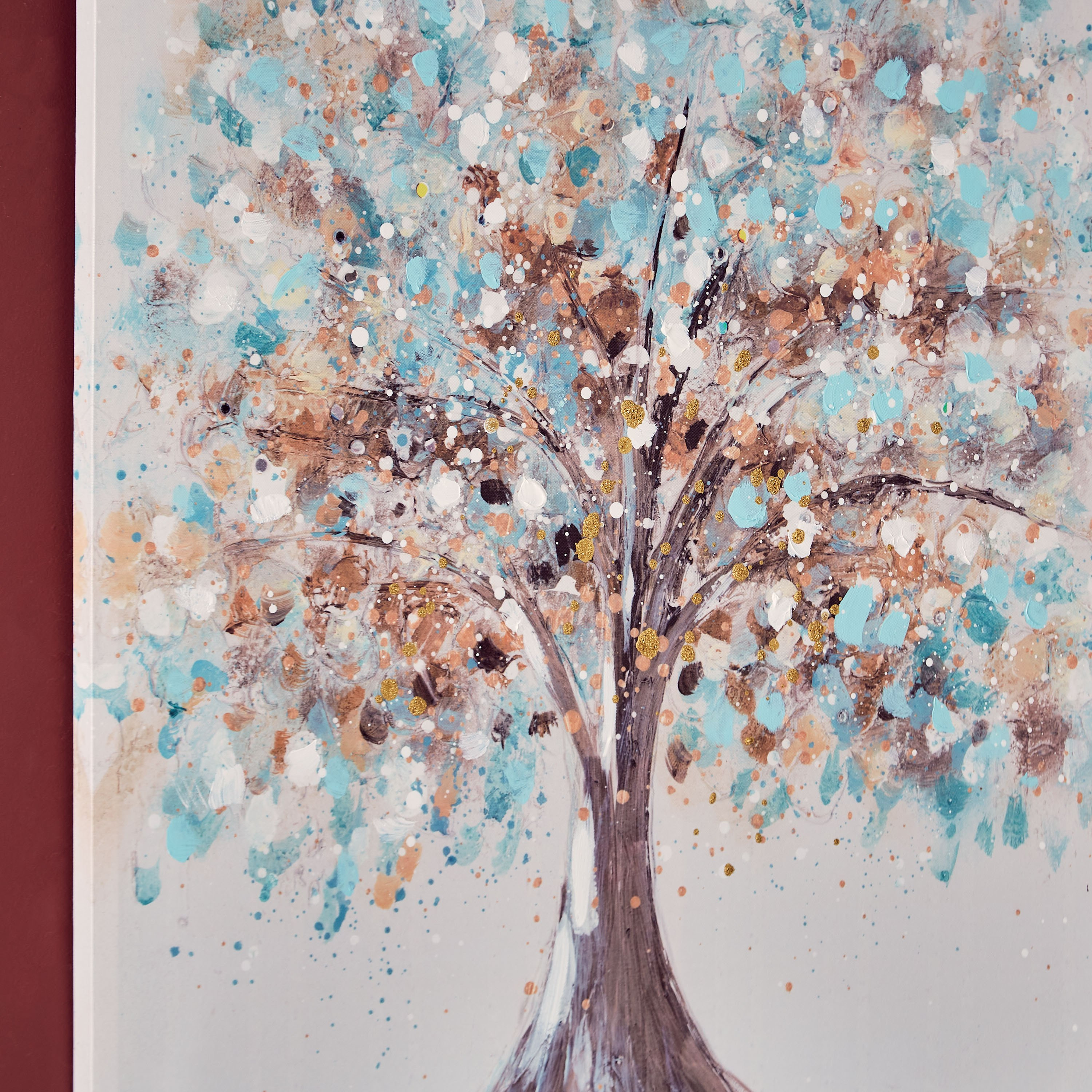 لوحة كانفاس مؤطرة مرسومة بطبعات أشجار من جايد - 80x3x80 سم-hbxhomeware-hbxdecorandfurnishings-image-3