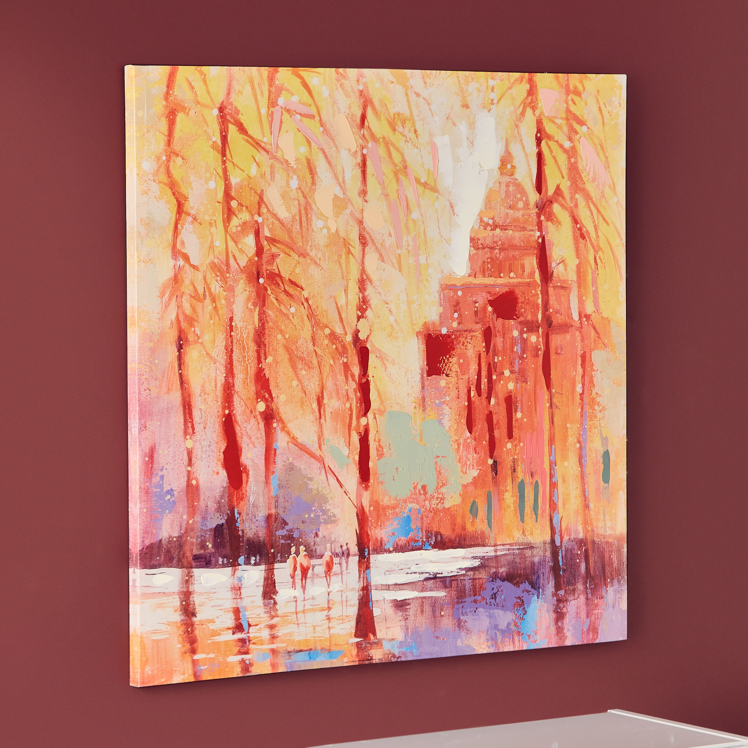 لوحة كانفاس مؤطرة مرسومة بطبعات بتصميم تايم سكوير من جيد - 80x3x80 سم-hbxhomeware-hbxdecorandfurnishings-image-2