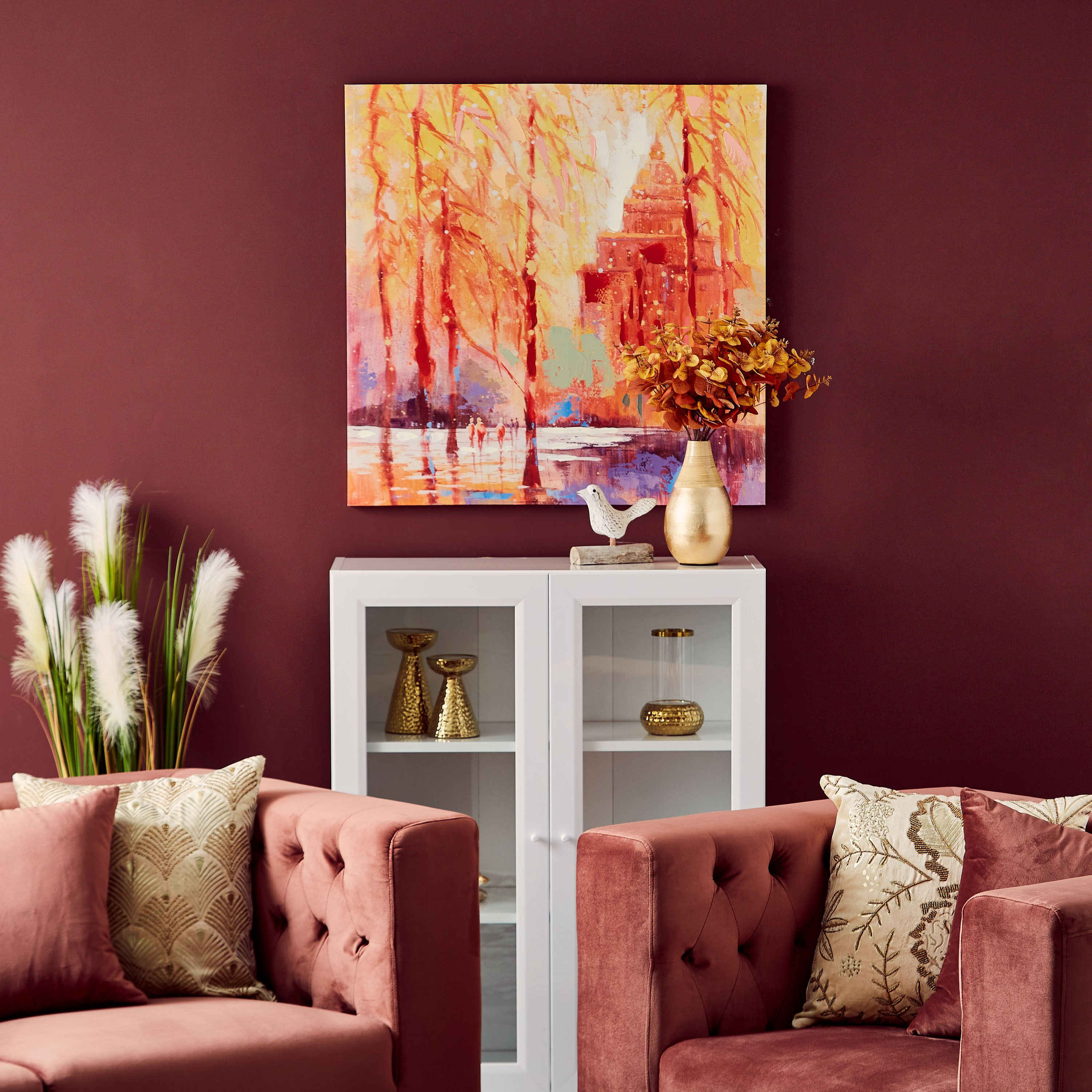 لوحة كانفاس مؤطرة مرسومة بطبعات بتصميم تايم سكوير من جيد - 80x3x80 سم-hbxhomeware-hbxdecorandfurnishings-image-4