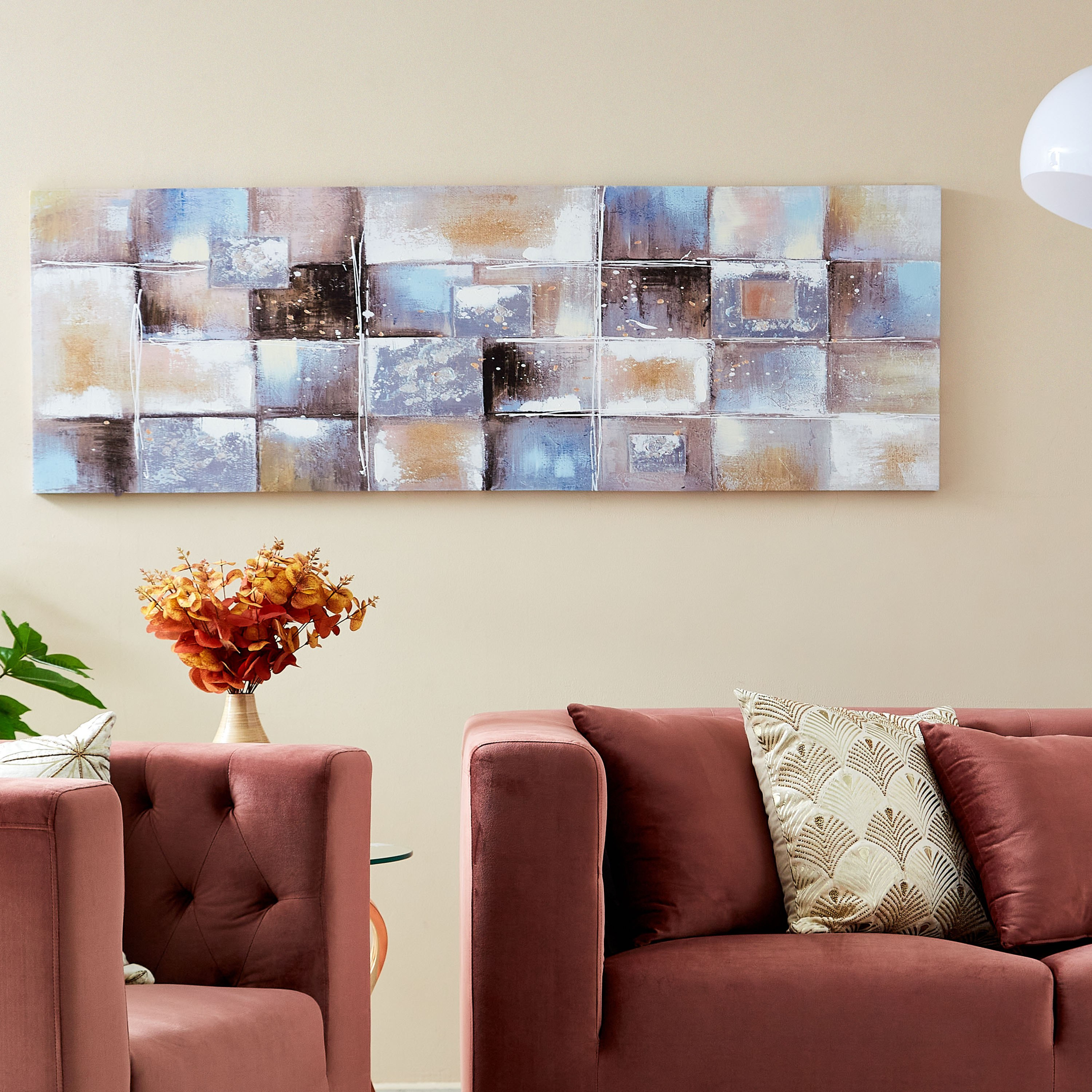 لوحة كانفاس مؤطرة مستطيلة مرسومة بطبعات تجريديّة من جايد - 150x3x50 سم-PROMO_HB_AE_B1G1_250925-image-4