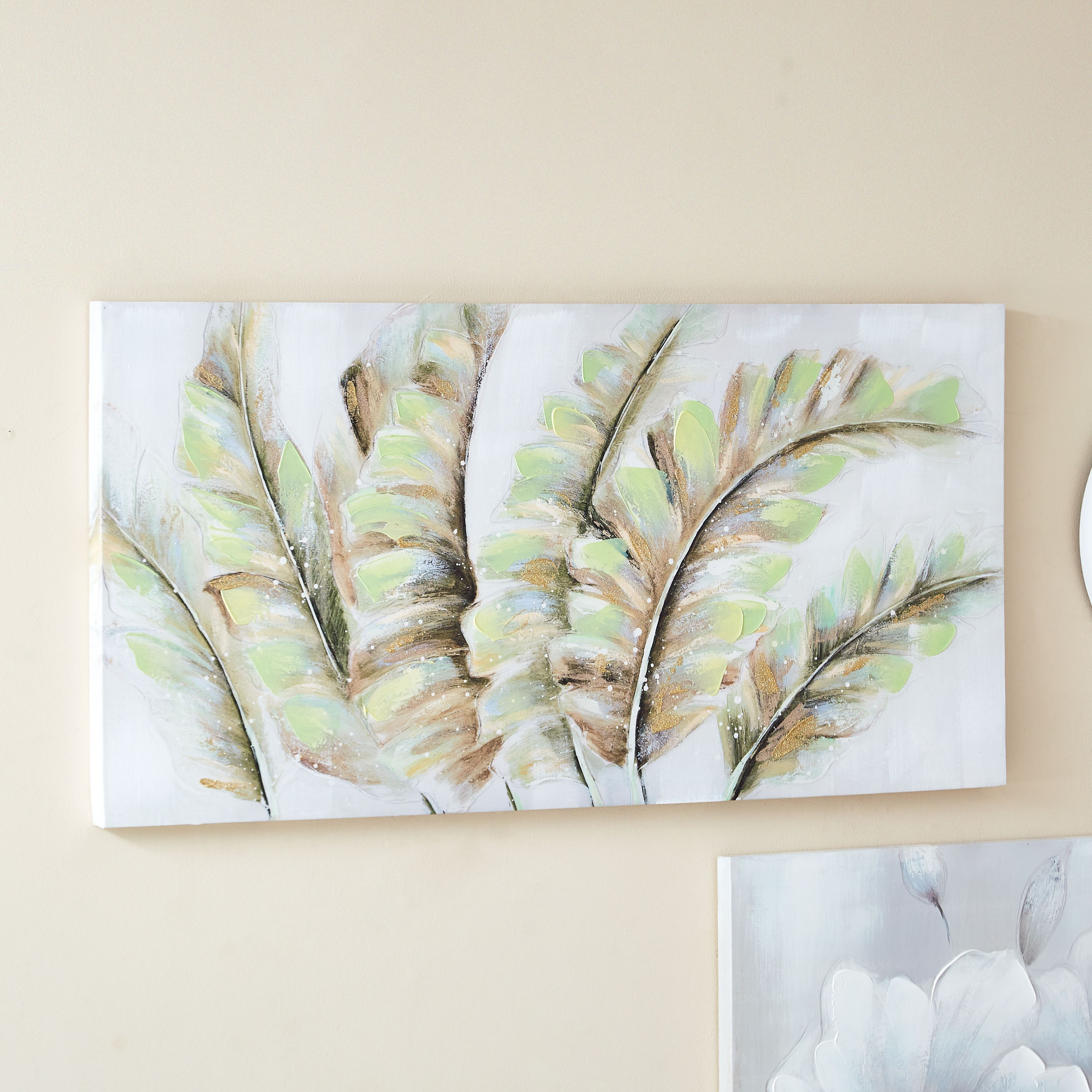 لوحة كانفاس مؤطرة بطبعات ريش من جيد - 100x3x50 سم-PROMO_HB_AE_B1G1_250925-image-2