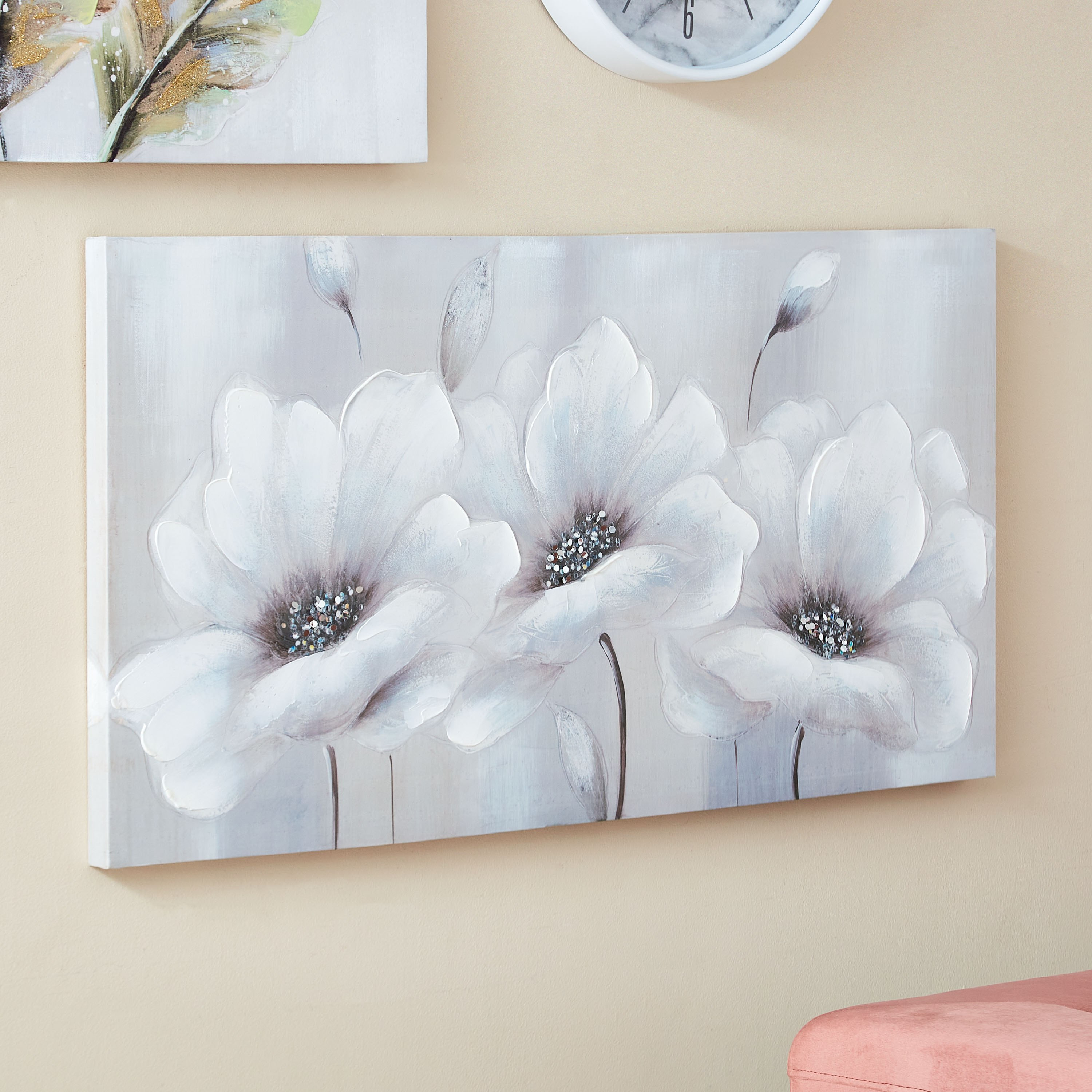 Jade Flowers Painted Canvas Framed Picture - 50x100 cm-PROMO_HB_AE_B1G1_250925-image-2