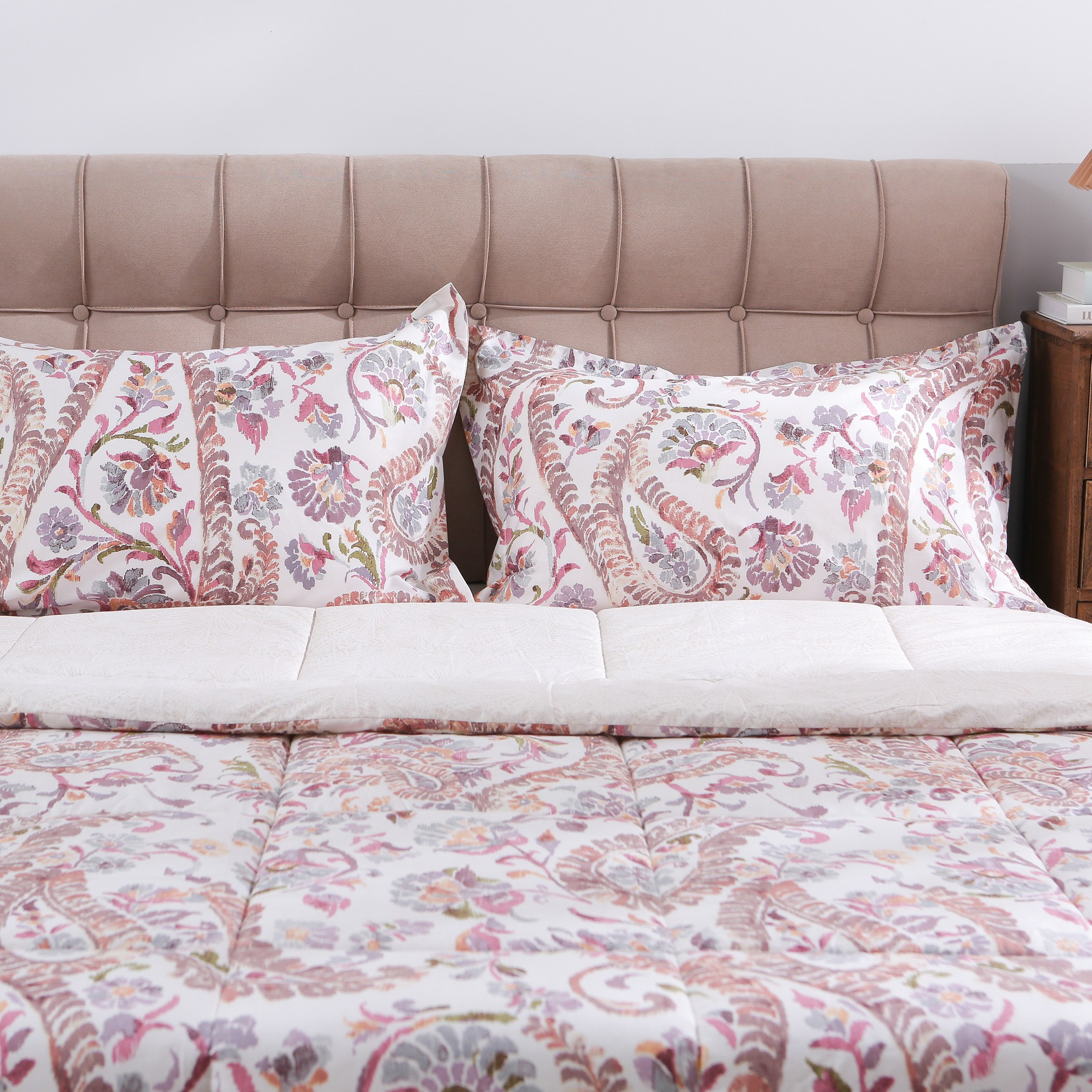 طقم لحاف كينج قطن بطبعات 3 قطع من بيزلي - 220x240 سم-hbxhomeware-hbxdecorandfurnishings-image-3