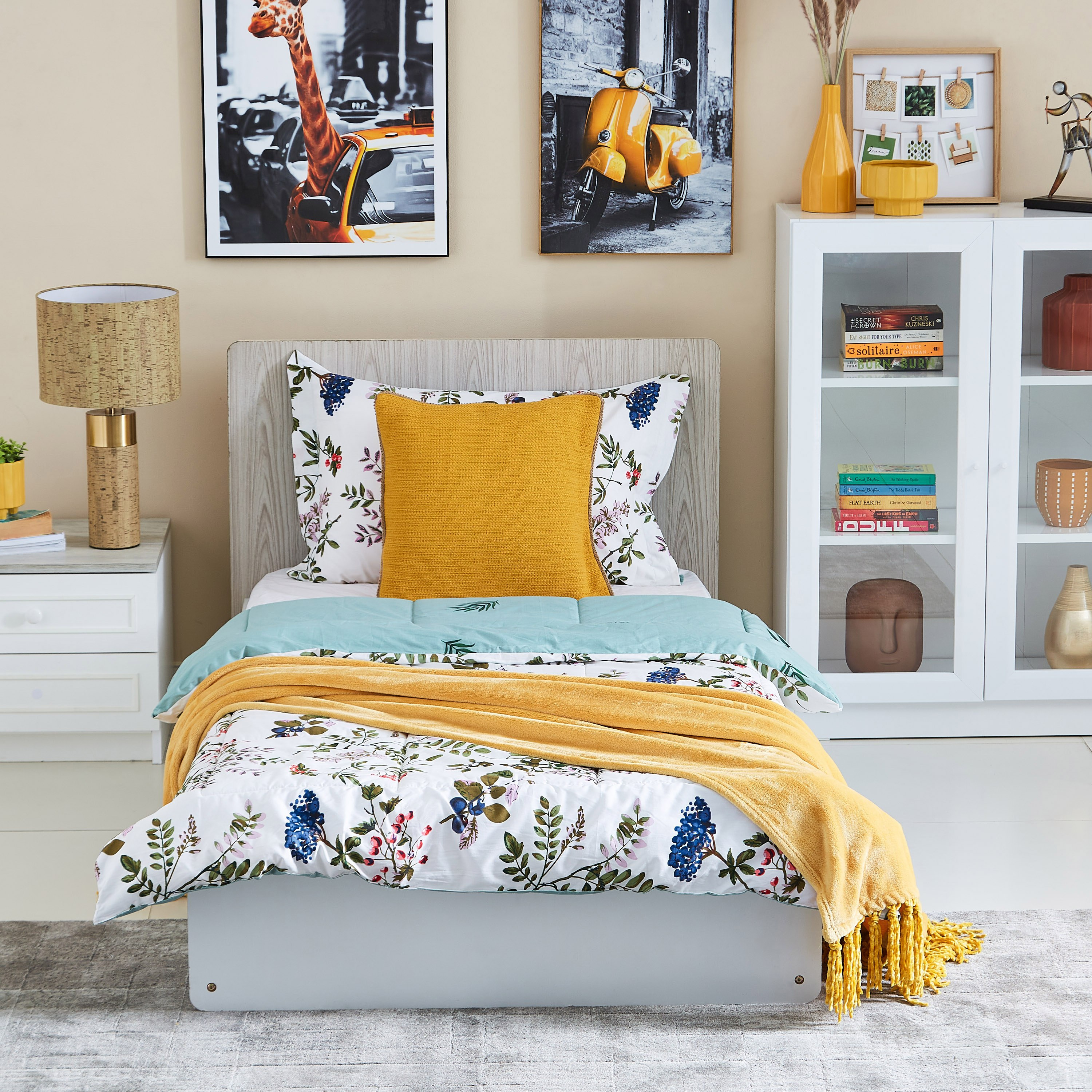 طقم لحاف فردي قطن من قطعتين بطبعات من آستر - 135x220 سم-hbxhomeware-hbxdecorandfurnishings-image-5