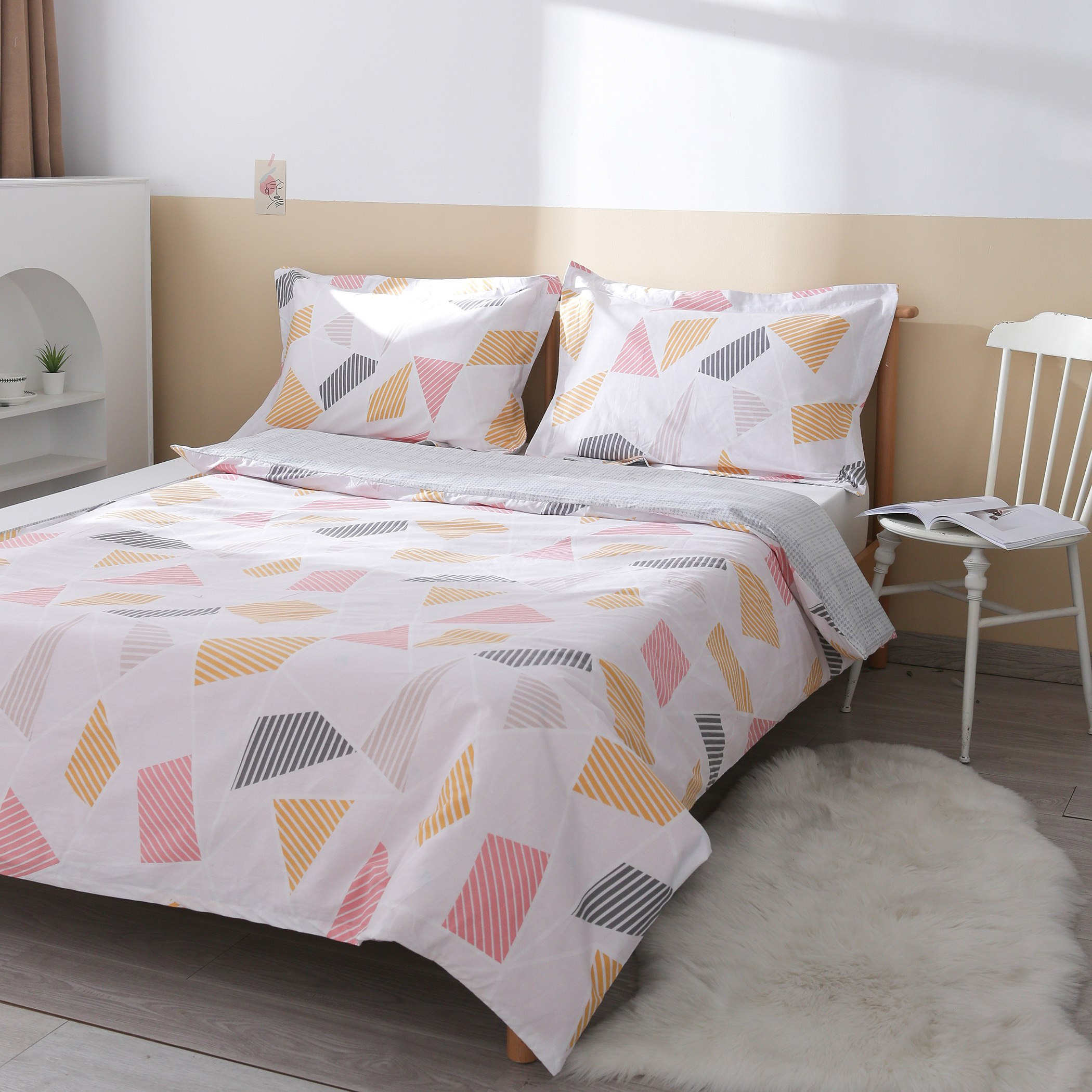 طقم لحاف مزدوج قطني 3 قطع بطبعات 160x220 سم - إزرا-hbxhomeware-hbxkidsandyouth-image-1