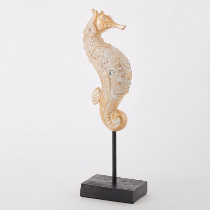 Coral Polyresin Sea Horse Accent - 12.5x7.9x38.5 cms