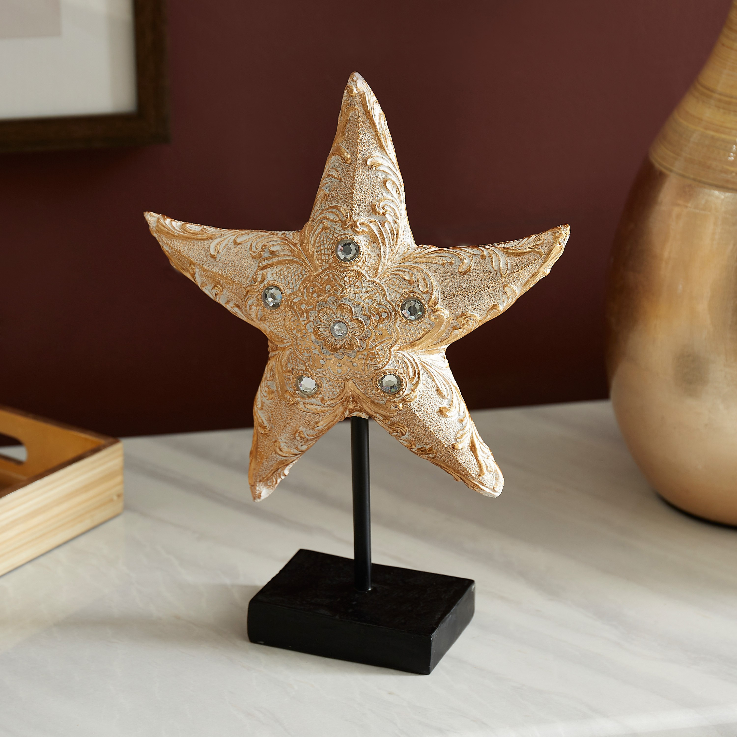قطعة ديكور بولي ريزين بشكل نجمة البحر - 21x6.8x28 سم-hbxhomeware-homedecor-figurinesandornaments-image-1