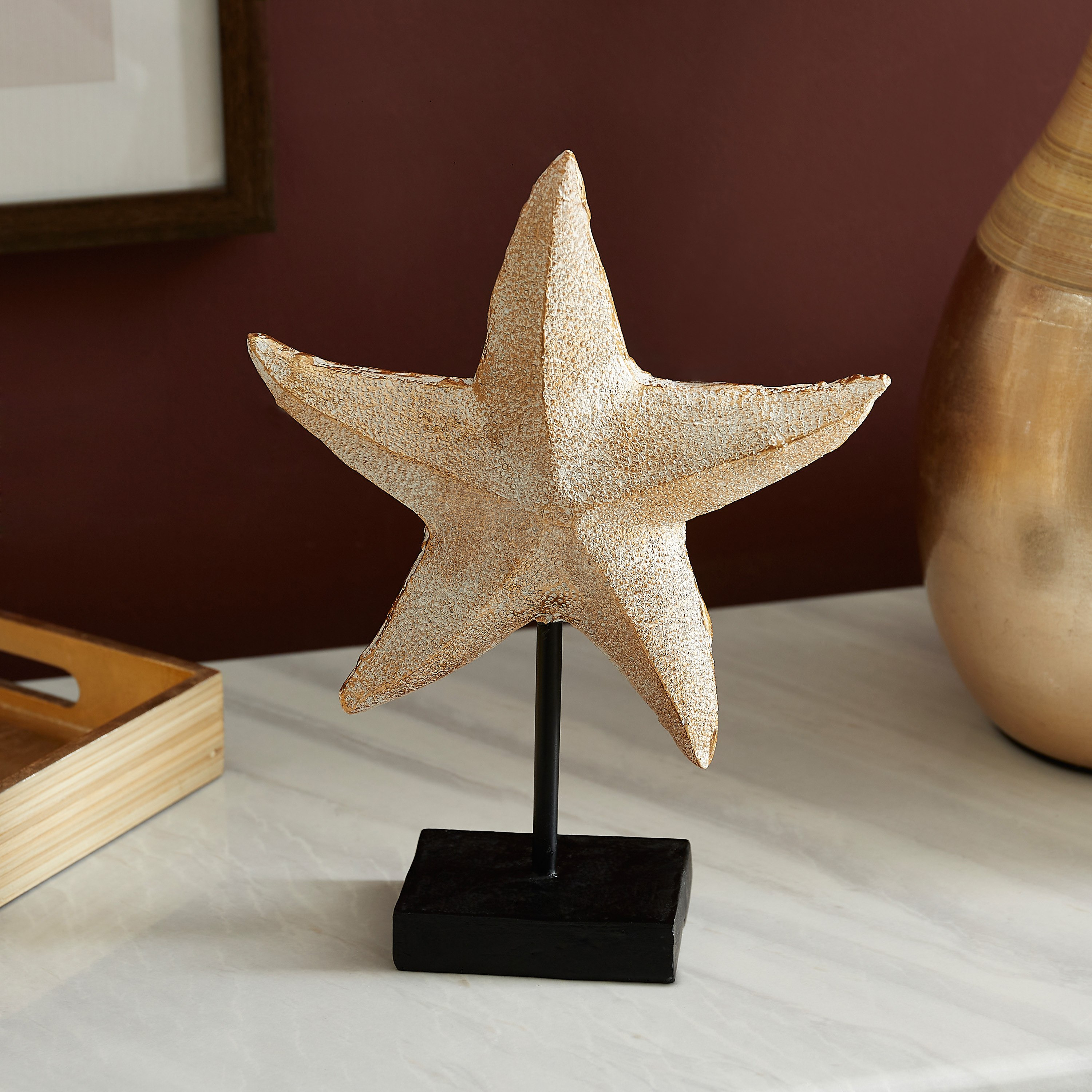 قطعة ديكور بولي ريزين بشكل نجمة البحر - 21x6.8x28 سم-hbxhomeware-homedecor-figurinesandornaments-image-2