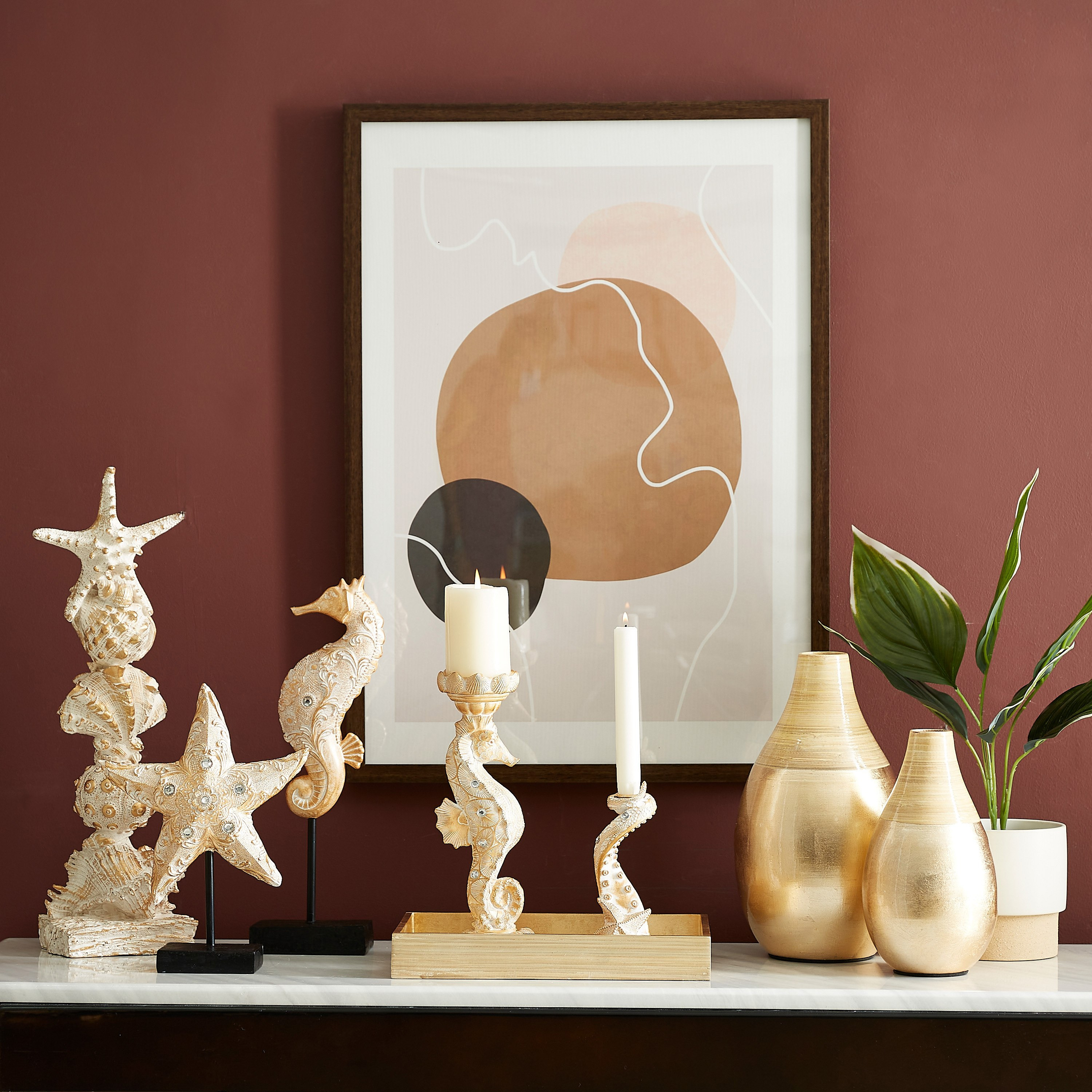 قطعة ديكور بولي ريزين بشكل نجمة البحر مع ذراع أخطبوط - 8x9x17.8 سم-hbxhomeware-homedecor-figurinesandornaments-image-4