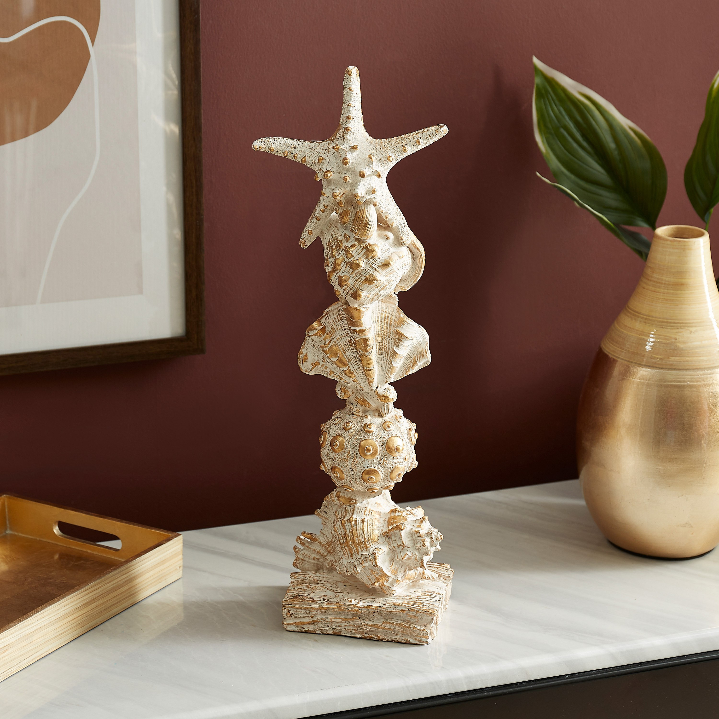 قطعة ديكور بولي ريزين بتصميم تحت الماء من كورال - 16x11x49.5 سم-hbxhomeware-homedecor-figurinesandornaments-image-1