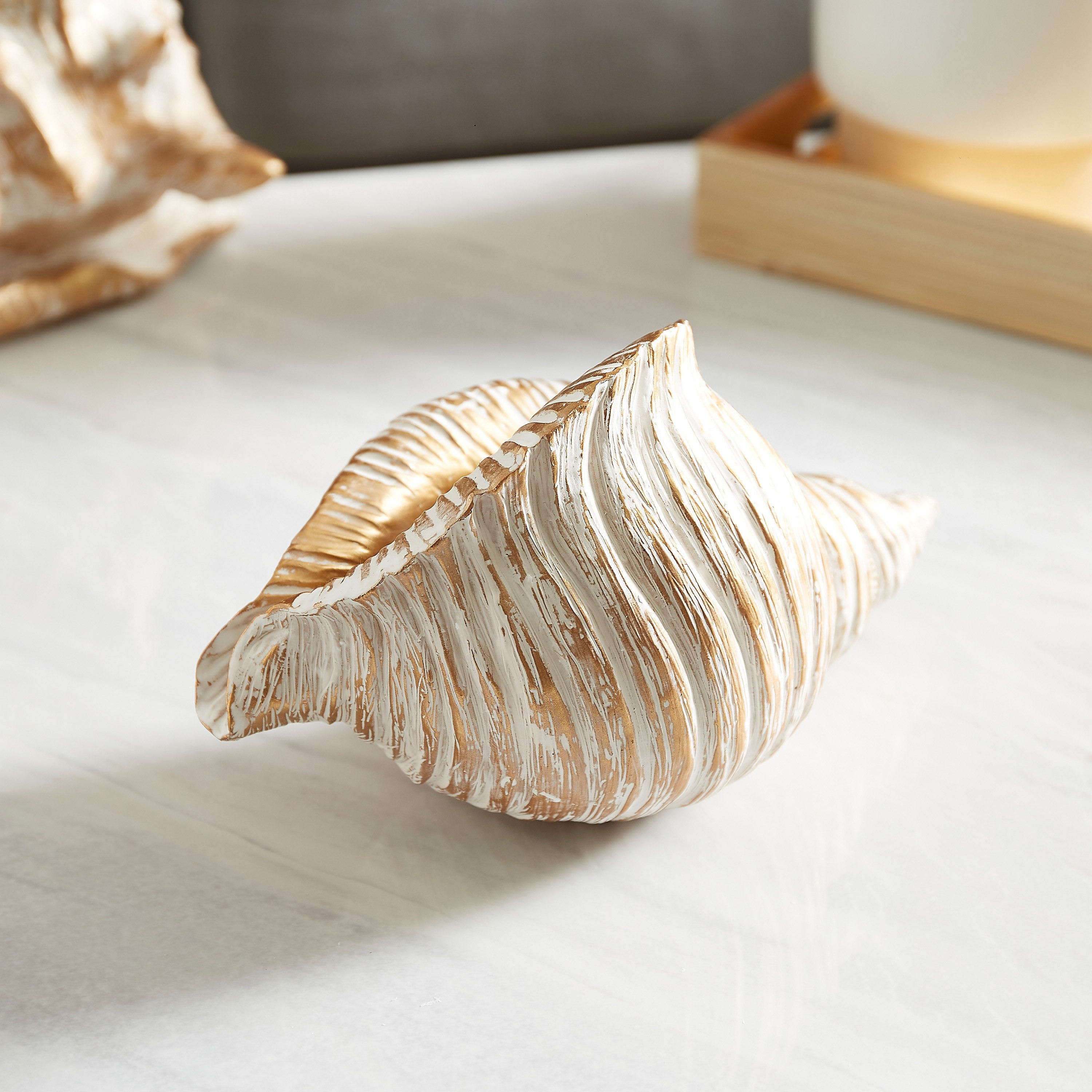 قطعة ديكور محارة بحرية بولي ريزين- 24.5x12.5x13 سم-hbxhomeware-homedecor-figurinesandornaments-image-2
