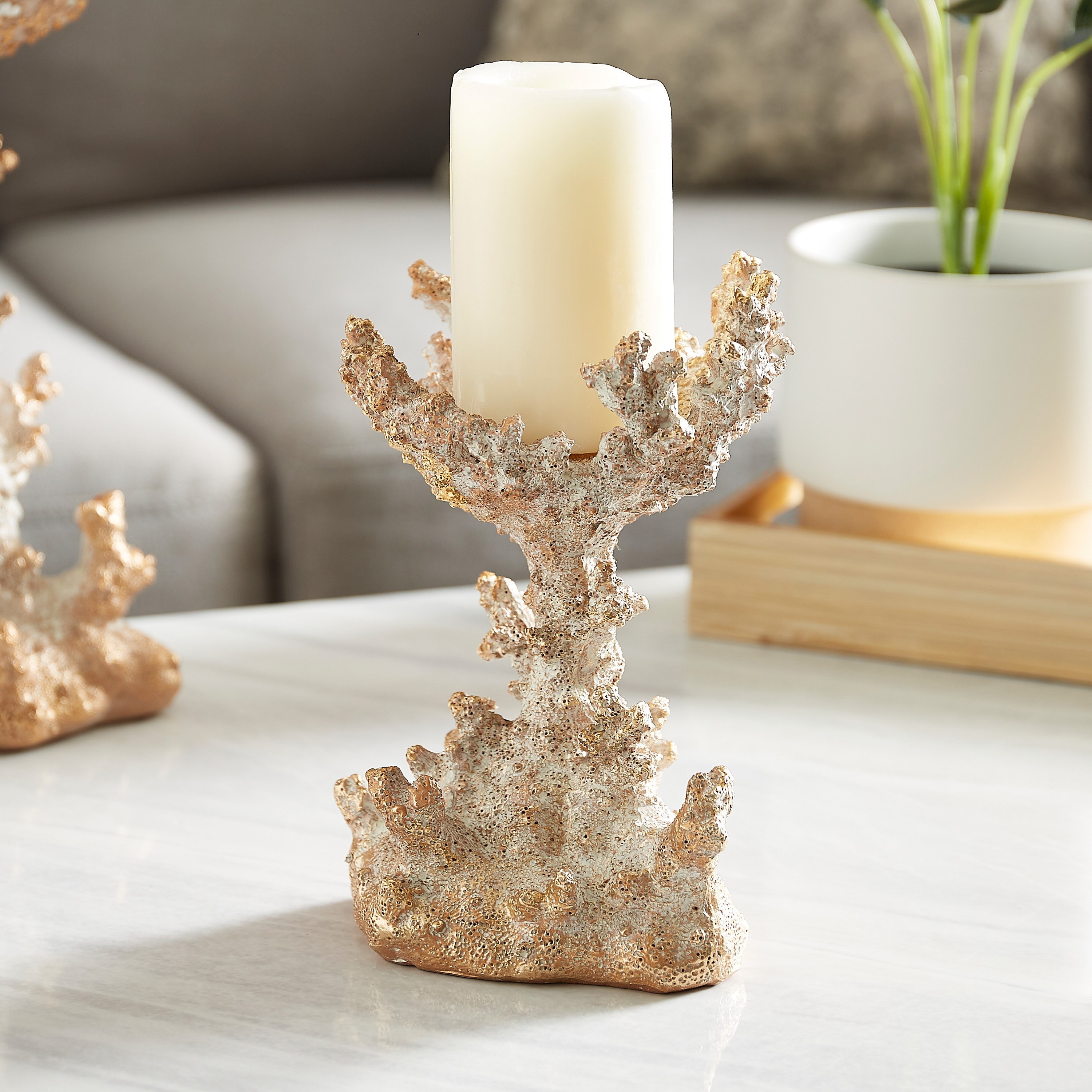 قطعة ديكور بتصميم شعاب مرجانية بولي ريزين - 13.2x12.2x19.8 سم-hbxhomeware-homedecor-figurinesandornaments-image-1