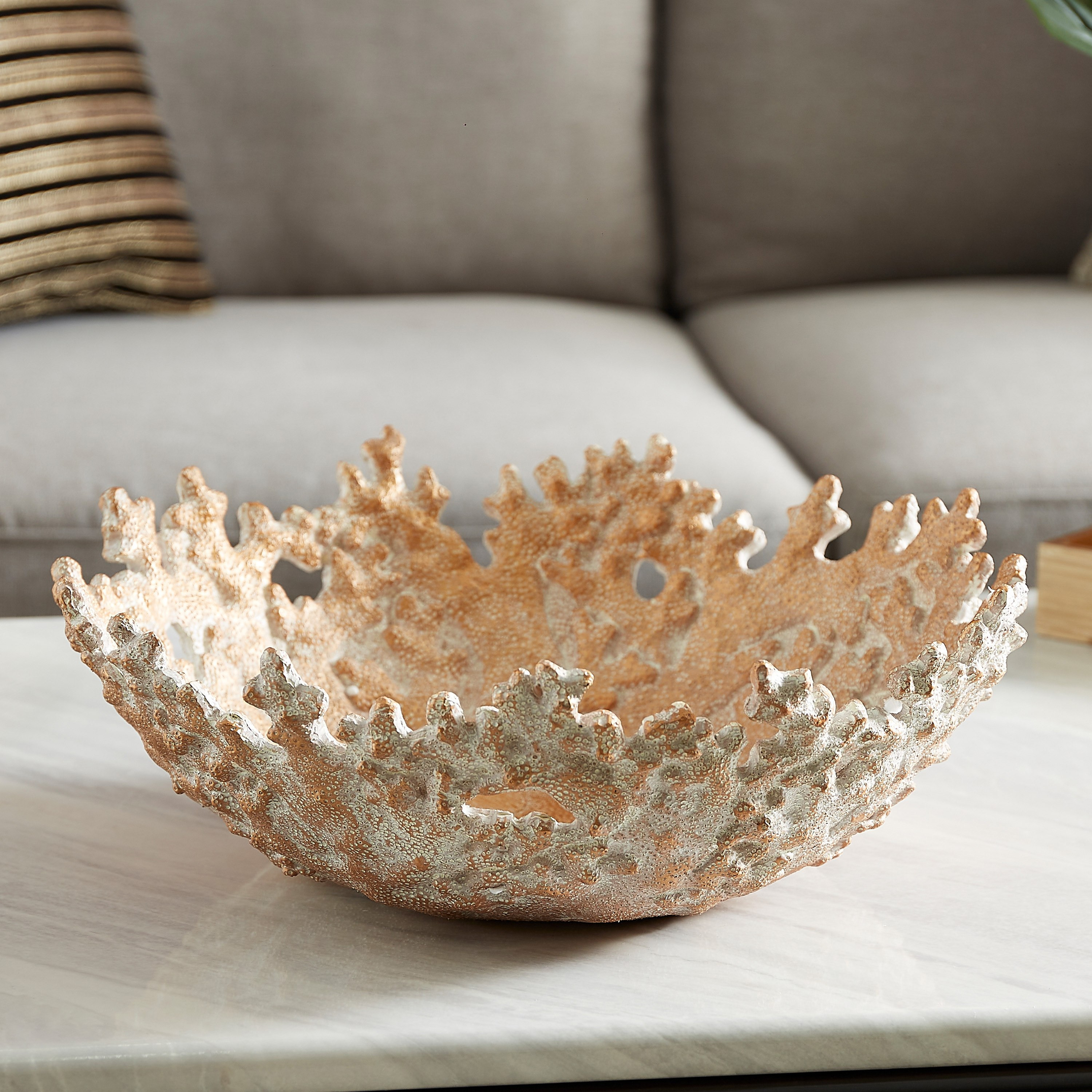 Coral Polyresin Big Sea Reef Platter - 37.5x37x14 cm-hbxhomeware-hbxdecorandfurnishings-image-1