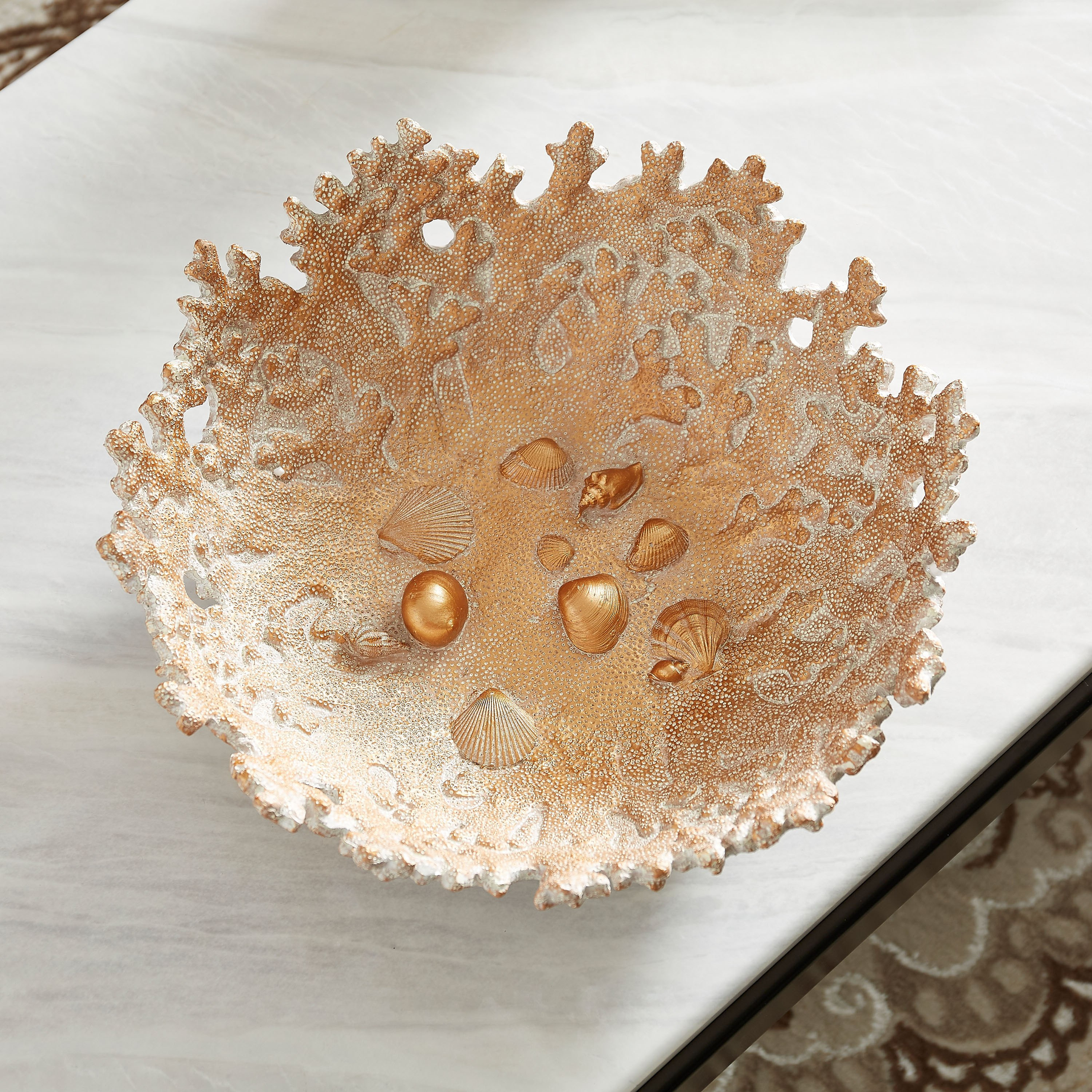 Coral Polyresin Big Sea Reef Platter - 37.5x37x14 cm-hbxhomeware-hbxdecorandfurnishings-image-2