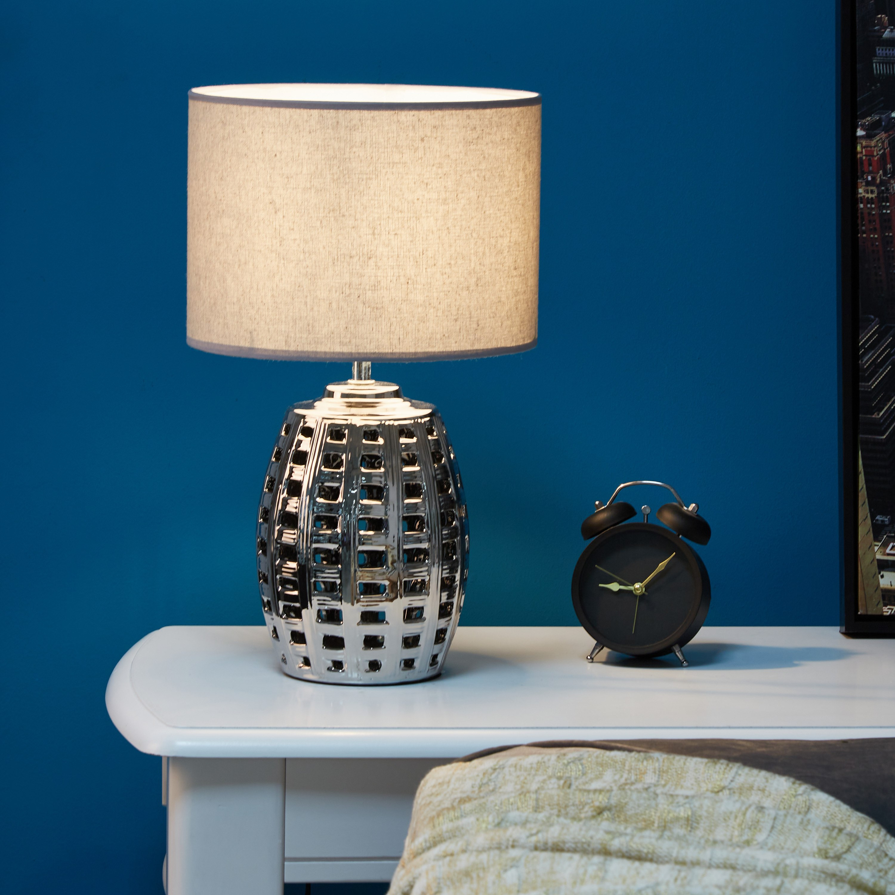 Skylar Ceramic Table Lamp with Hollow Cutwork - 43 cm-hbxlivingroom-lighting-tablelamps-image-2
