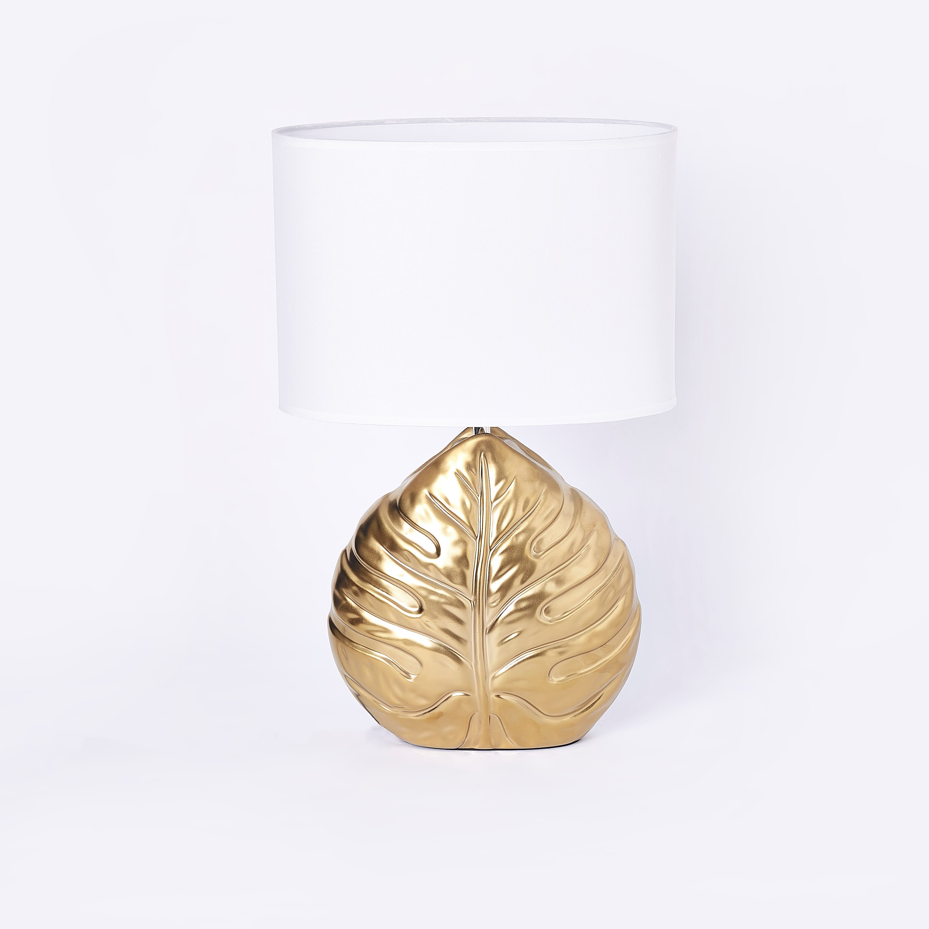 Skylar Ceramic Table Lamp with Leaf Base - 45 cm-hbxlivingroom-lighting-tablelamps-image-5