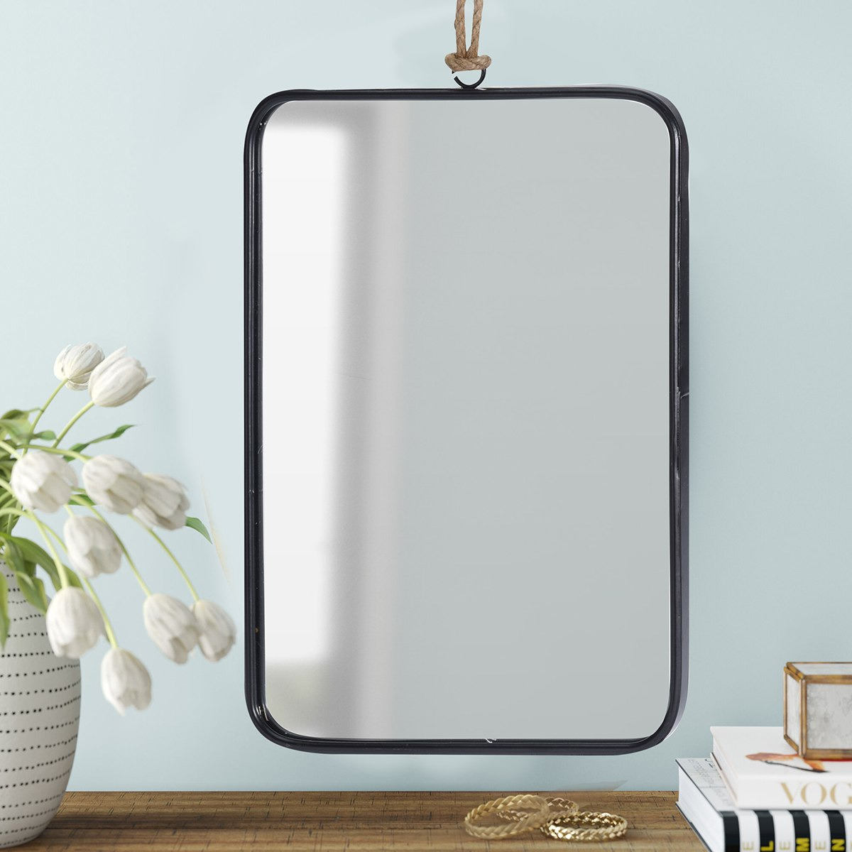 Amore Rectangular Metal Mirror with Hanger - 25x1x18 cm-PROMO_HB_AE_B1G1_250925-image-1