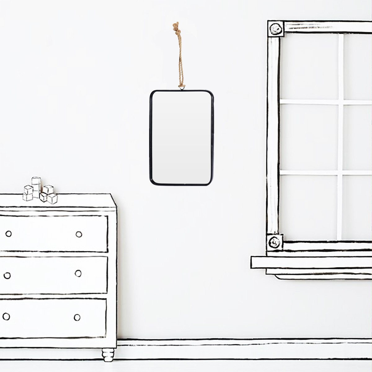 Amore Rectangular Metal Mirror with Hanger - 25x1x18 cm-PROMO_HB_AE_B1G1_250925-image-3