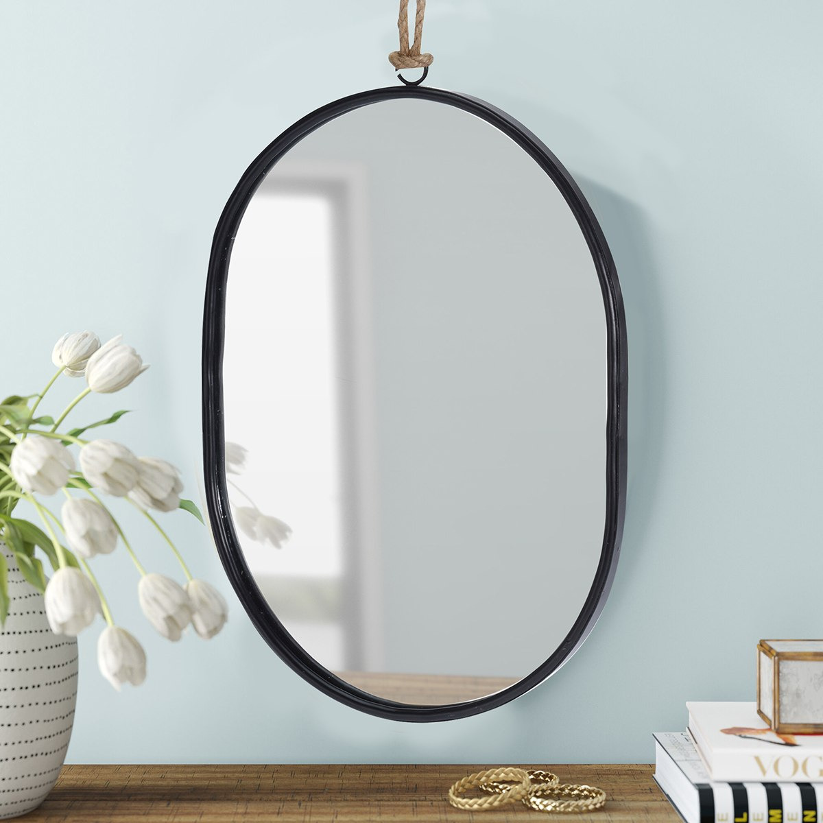 مرآة معدنية بيضاوية مع علاقة من أموري - 25x1x18 سم-PROMO_HB_AE_B1G1_250925-image-1