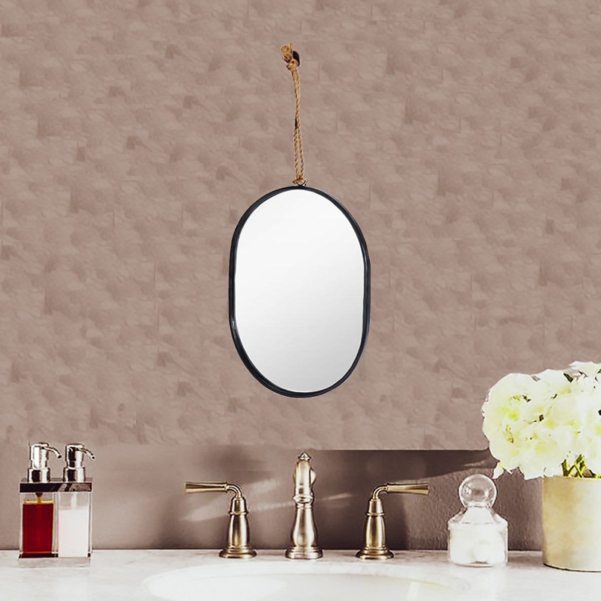 مرآة معدنية بيضاوية مع علاقة من أموري - 25x1x18 سم-PROMO_HB_AE_B1G1_250925-image-4
