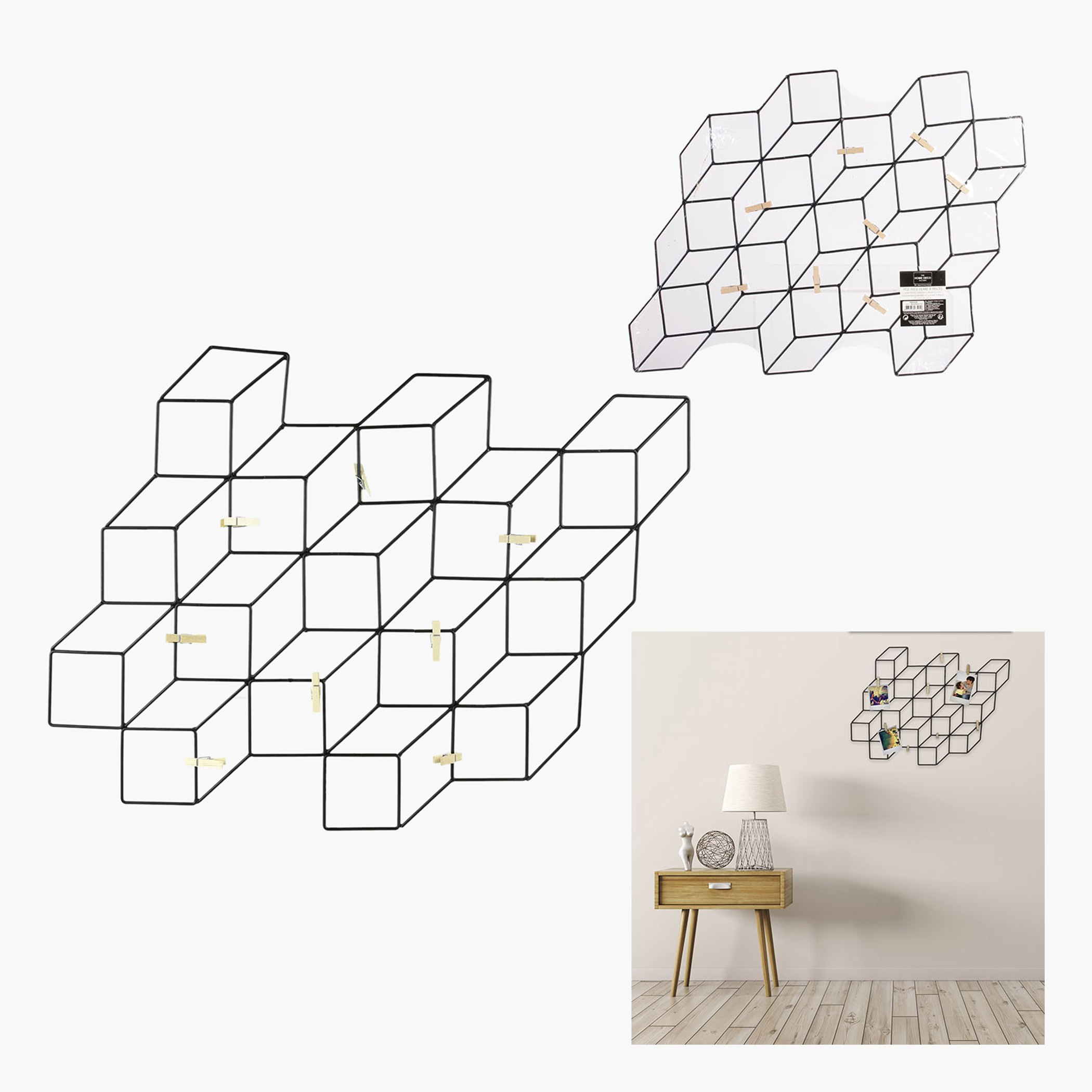 برواز صور سلك مونتاج مع 8 مشابك من آمور - 46x42 سم-hbxbedroom-decorandaccessories-photoframes-image-3
