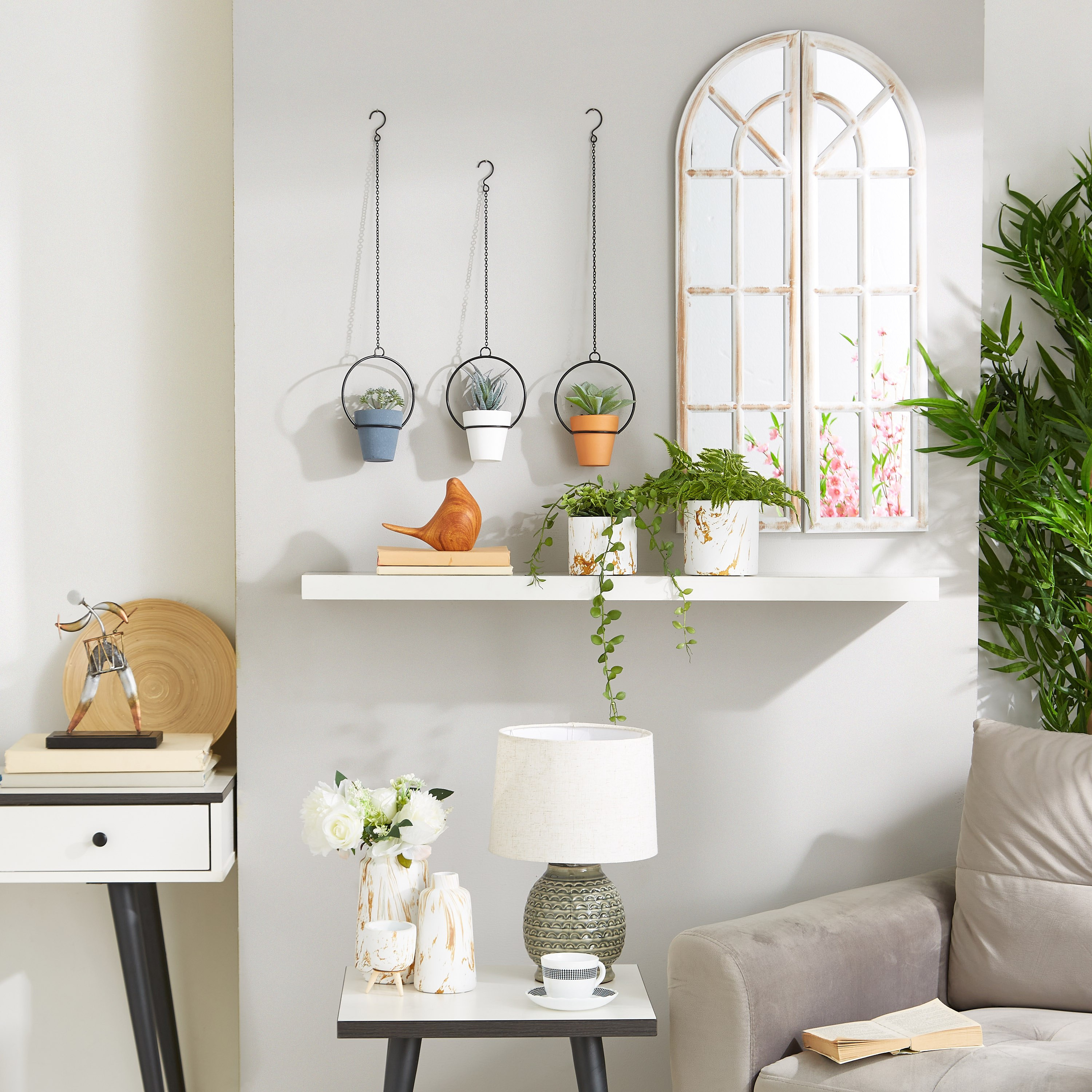 نبات اصطناعي بمعلّق معدني-hbxdecorandfurnishings-homeaccessories-artificialflowersandplants-image-4