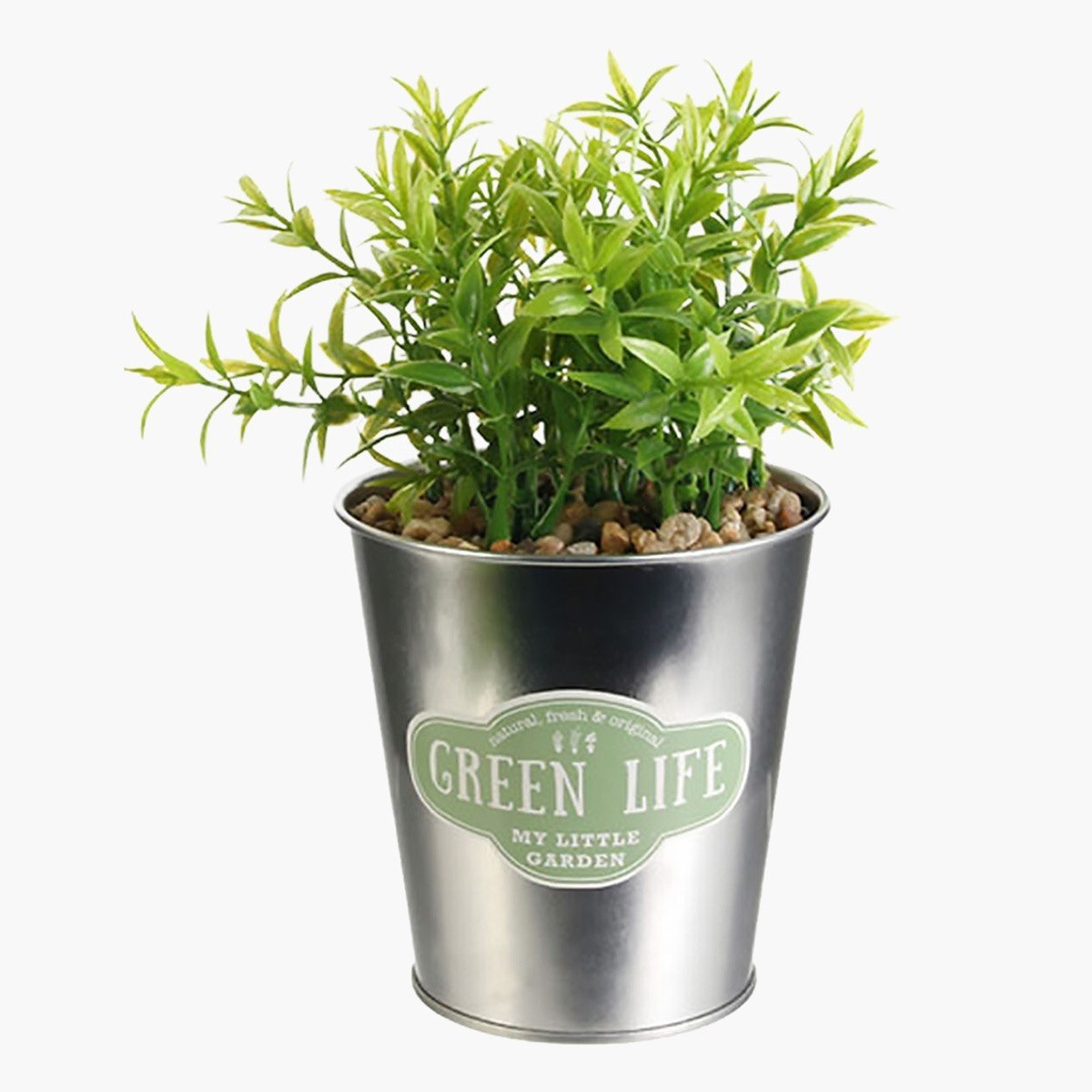 إصيص معدني بنبات إصطناعي - 24 سم-hbxdecorandfurnishings-homeaccessories-artificialflowersandplants-image-1