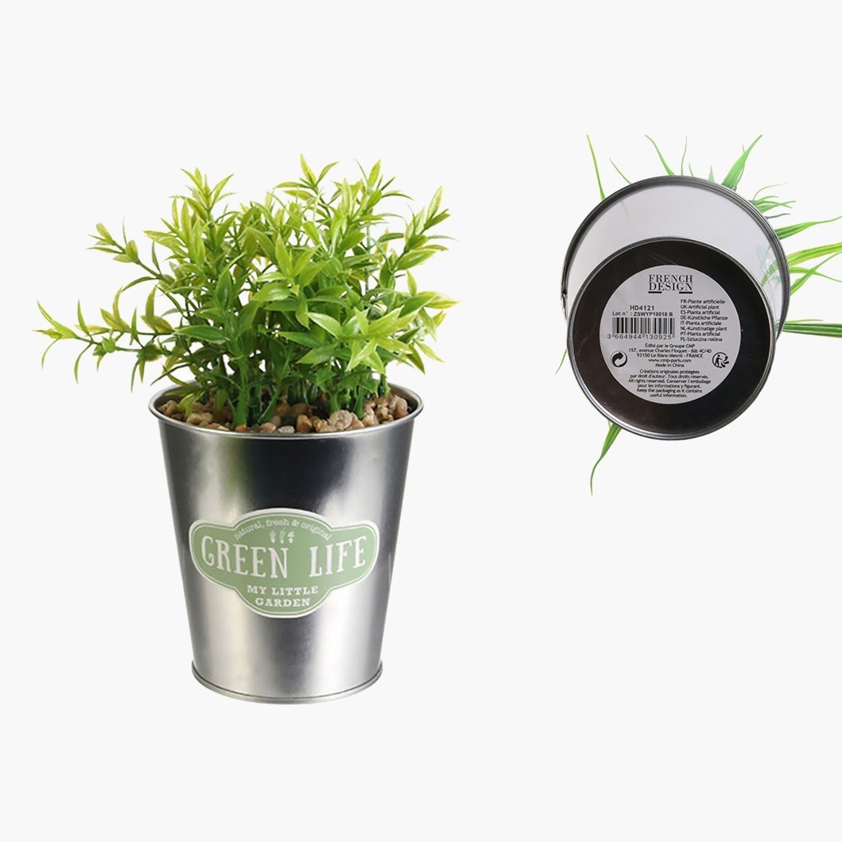 إصيص معدني بنبات إصطناعي - 24 سم-hbxdecorandfurnishings-homeaccessories-artificialflowersandplants-image-2