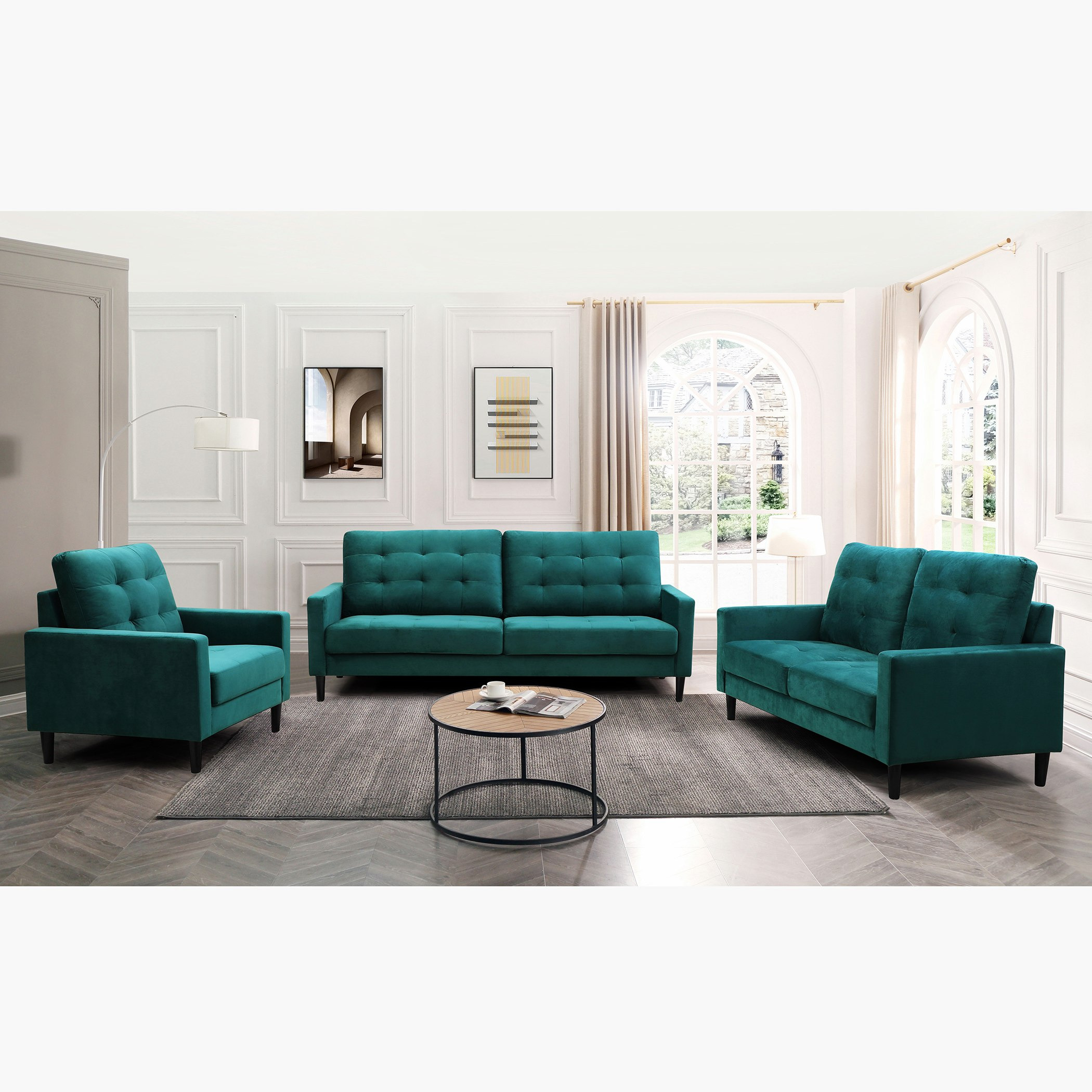 كنبة مخملية مقعد واحد من سبيرس-hbxlivingroom-sofasandarmchairs-sofas-image-5