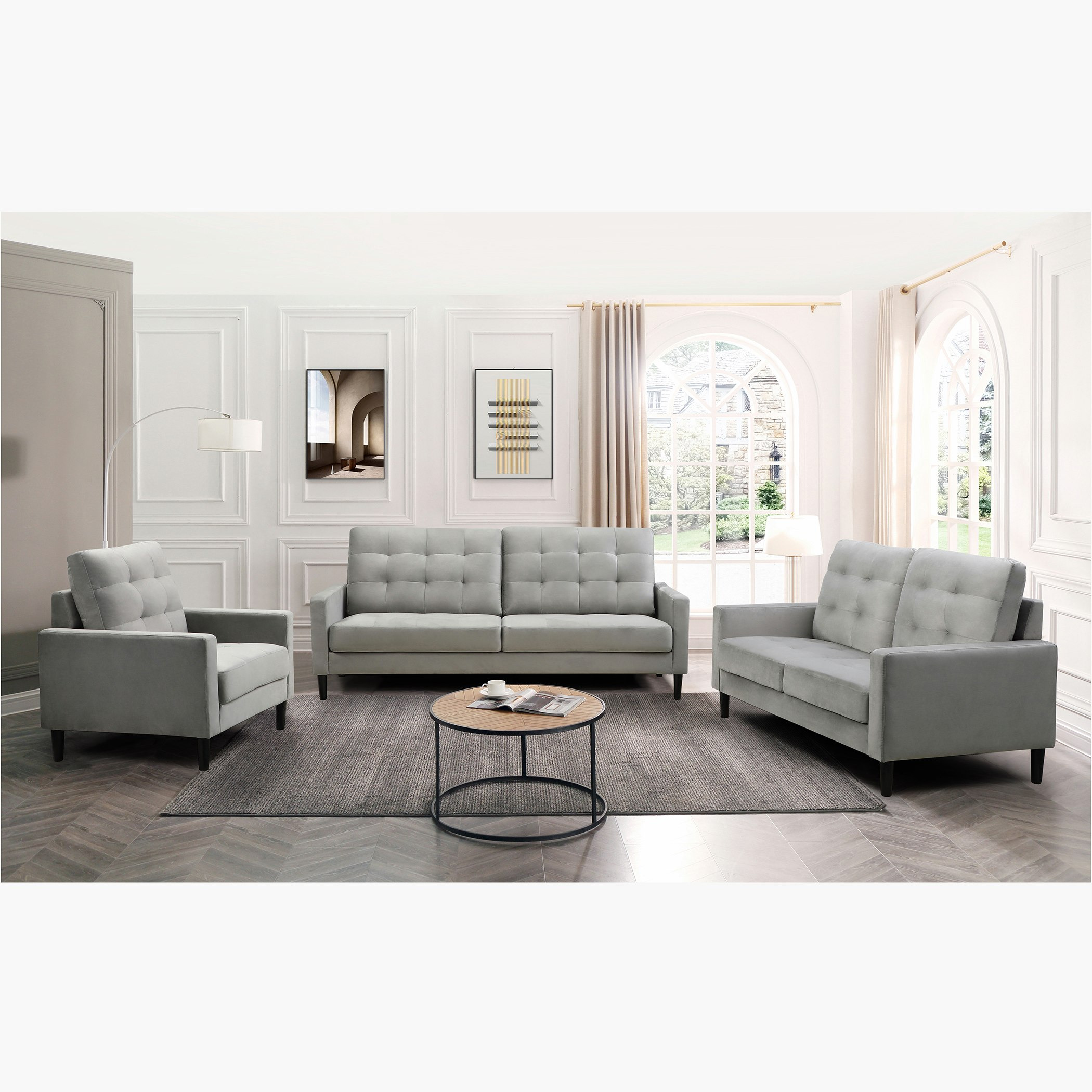 كنبة مخملية مقعدين من سبيرس-hbxlivingroom-sofasandarmchairs-sofas-image-4