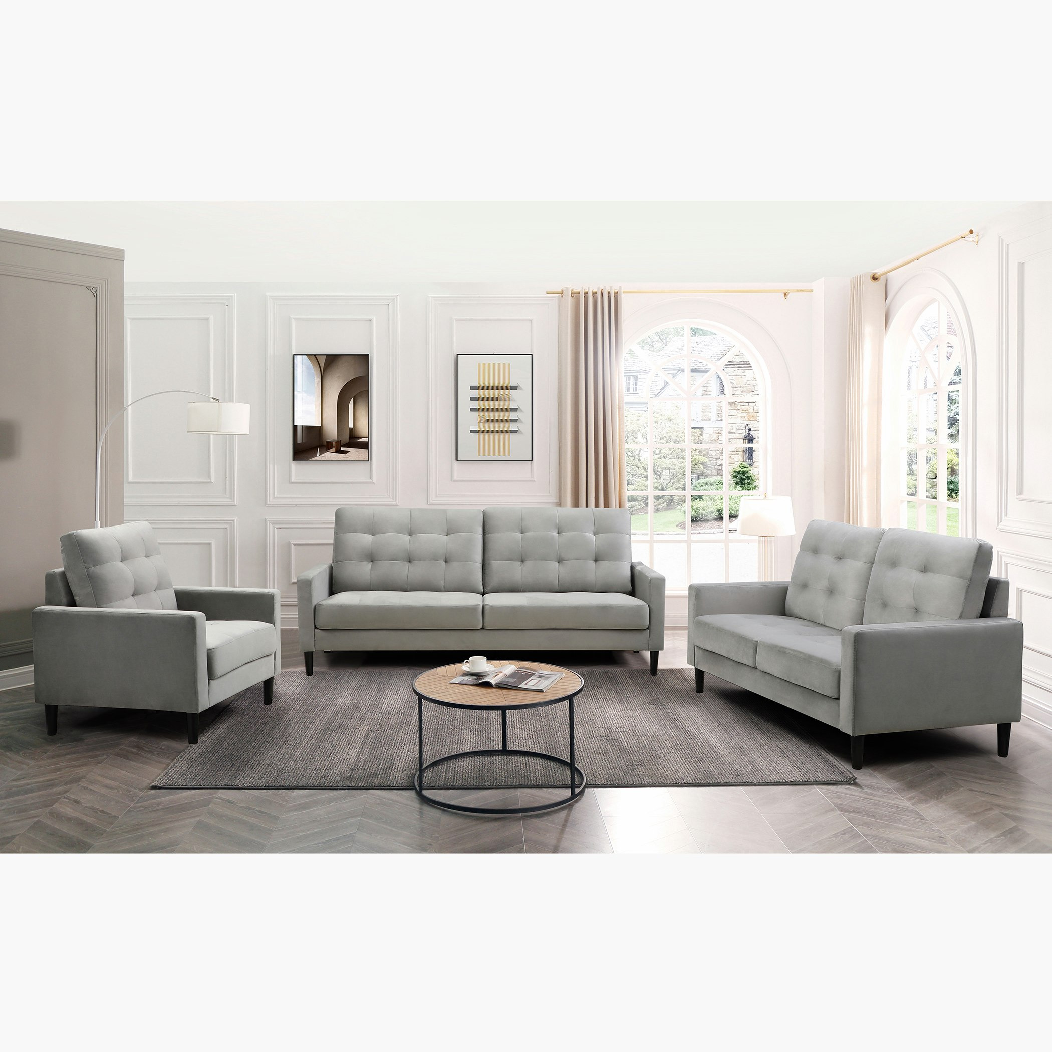 كنبة مخملية مقعد واحد من سبيرس-hbxlivingroom-sofasandarmchairs-sofas-image-5