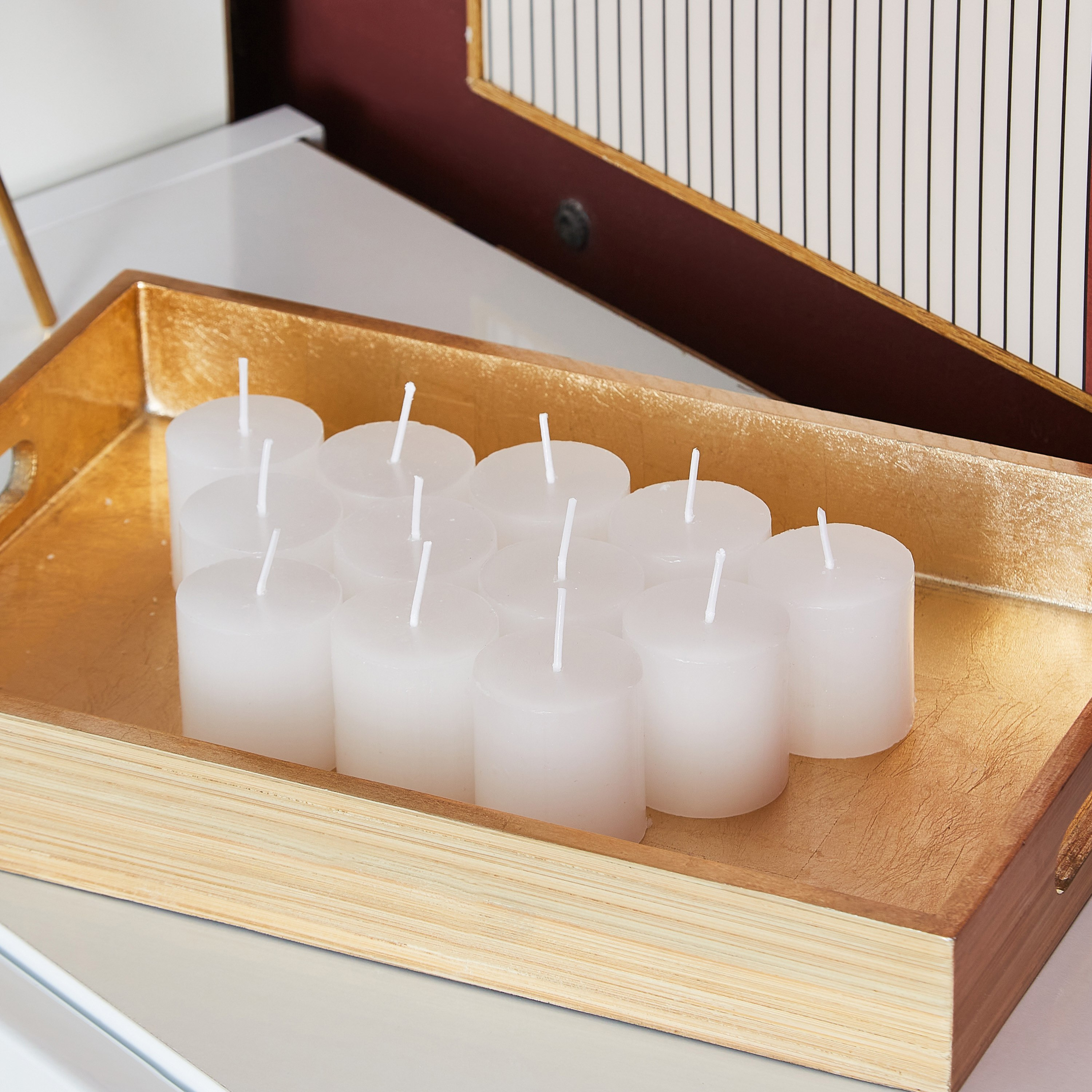 Luna 12-Piece Unscented Votive Candles Set - 4x4 cm-hbxhomeware-hbxdecorandfurnishings-image-1