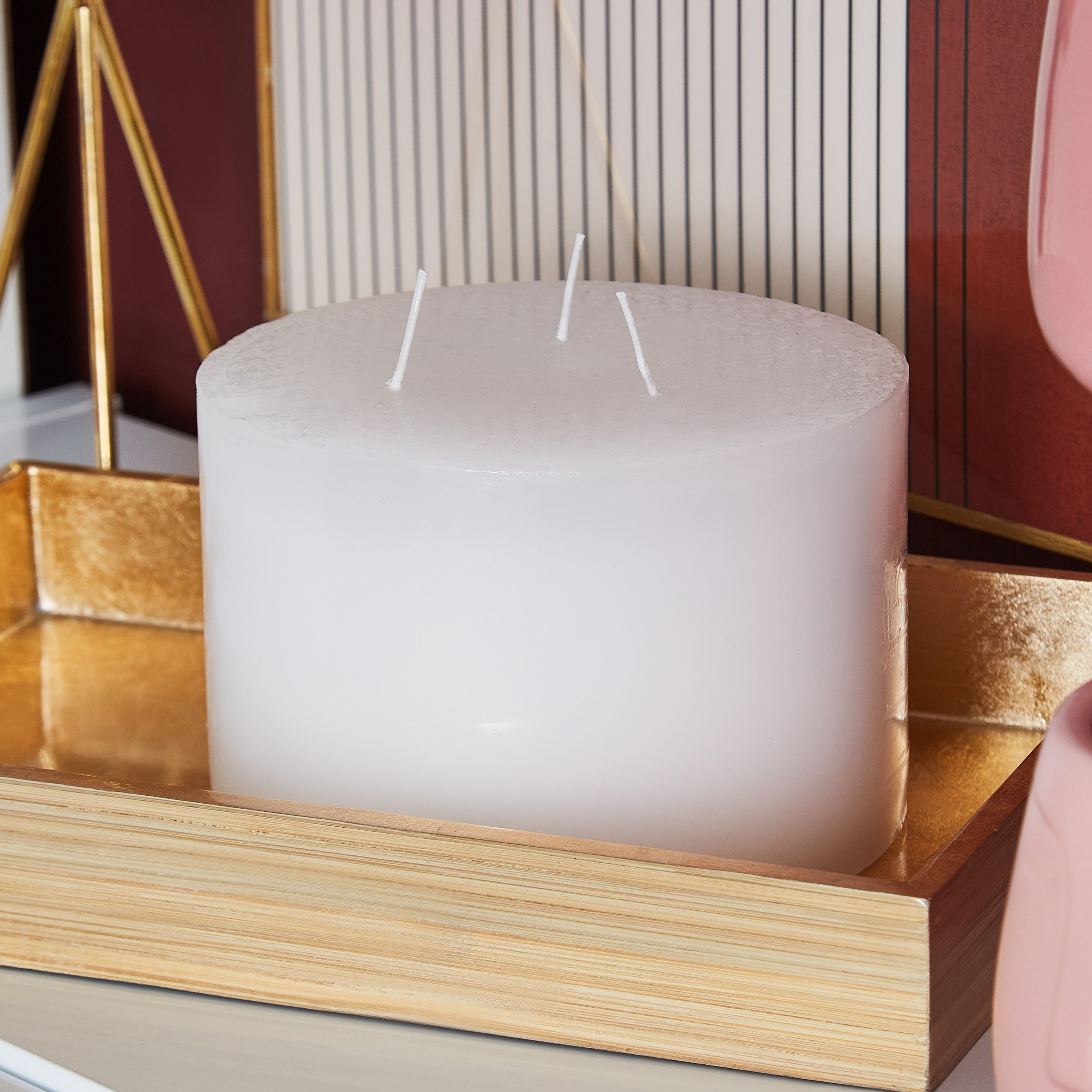 شمعة 3 فتلات غير معطرة من لونا - 15 × 10 سم-hbxhomeware-hbxdecorandfurnishings-image-1