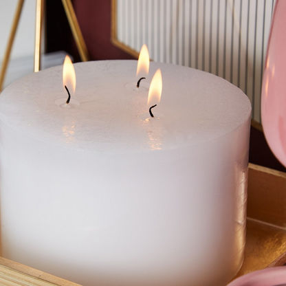 Luna Unscented 3-Wick Candle - 15x10 cms