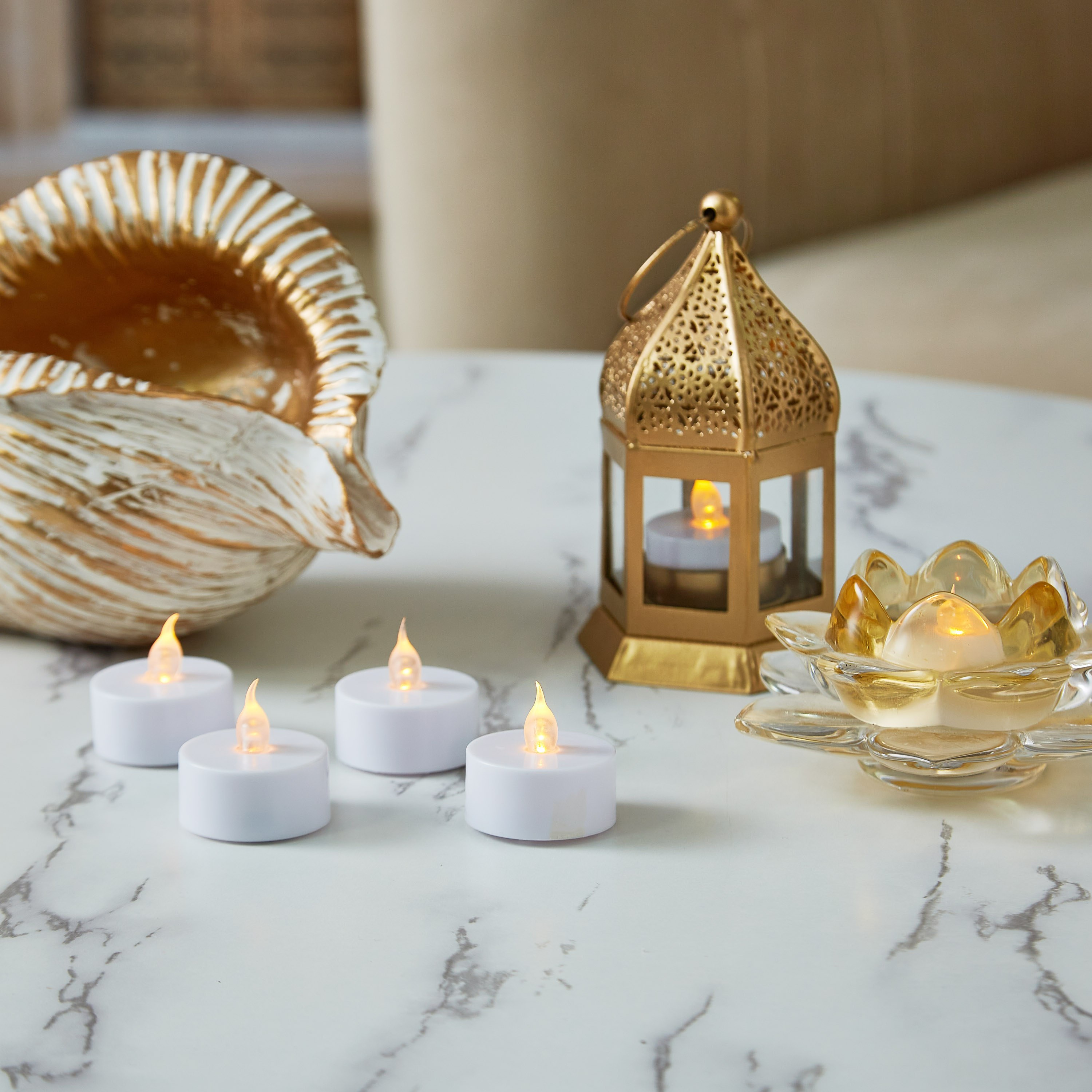 شمعة صغيرة إل إي دي بضوء أصفر خافت من آرك - طقم من 6 قطع-hbxdiningroom-lighting-decorativesandstringlights-image-4