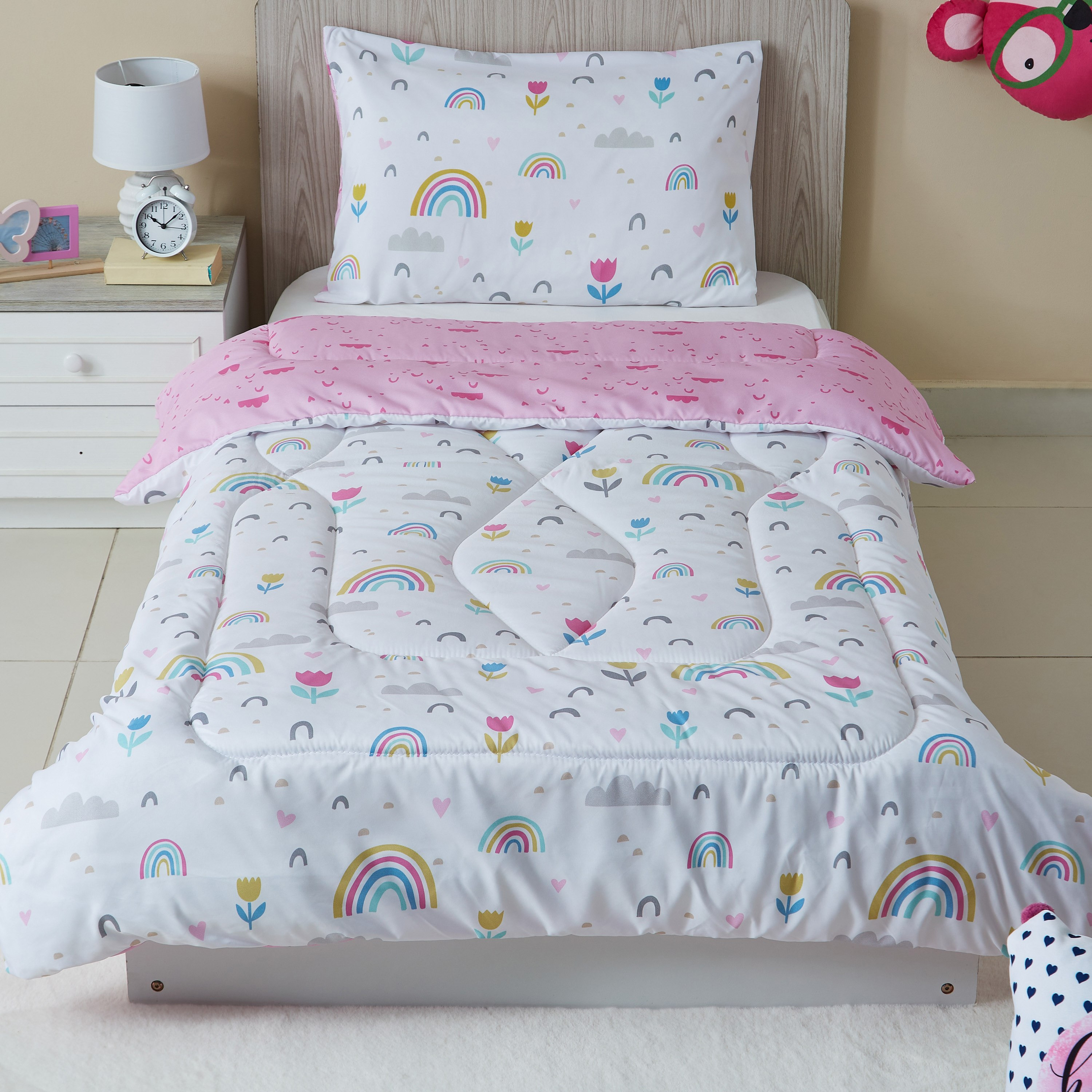 طقم لحاف بطبعات قوس قزح رقميّة قطعتين من موديش - 135x220 سم-hbxhomeware-hbxkidsandyouth-image-1