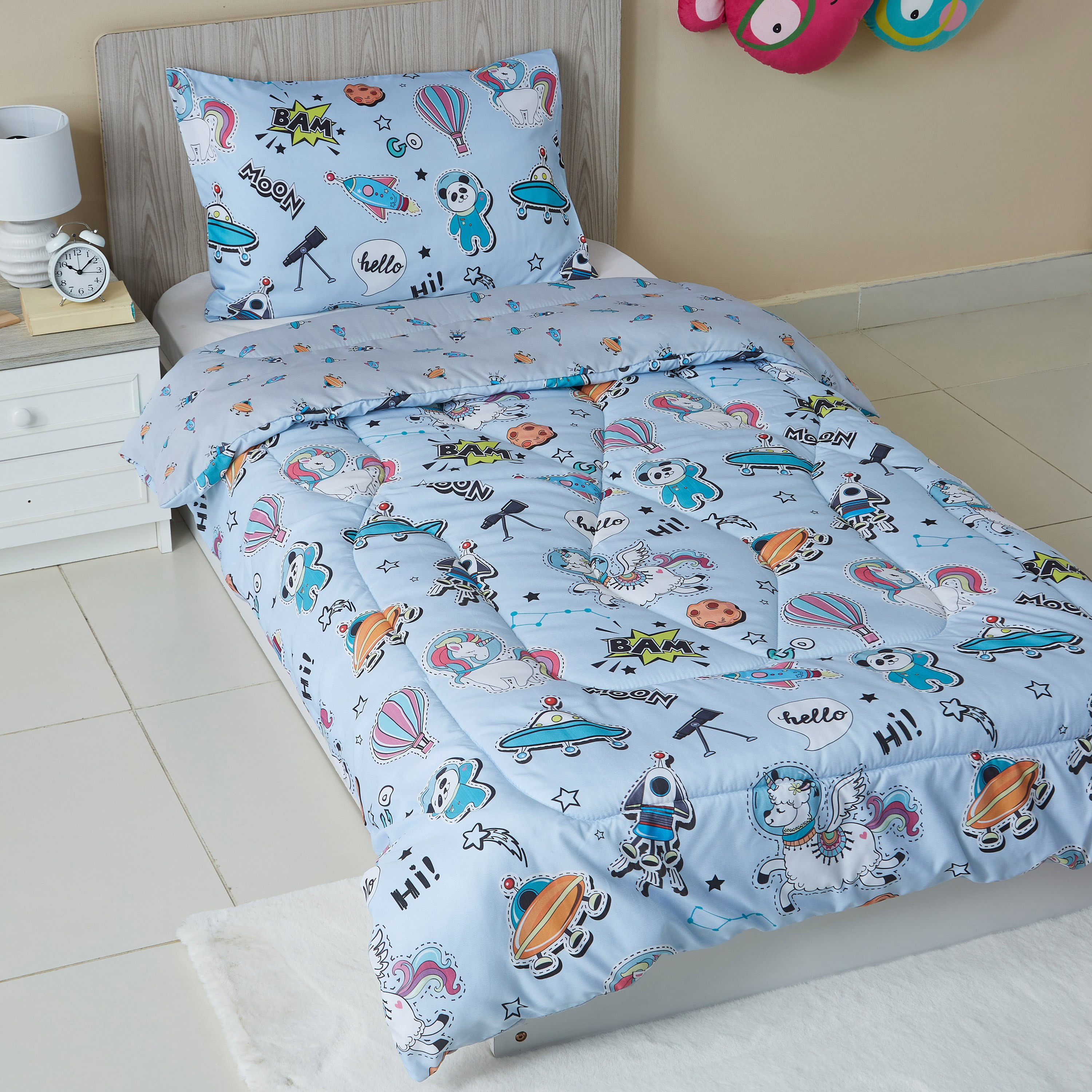 طقم لحاف بطبعات فضاء رقميّة قطعتين من موديش - 135x220 سم-hbxhomeware-hbxkidsandyouth-image-2