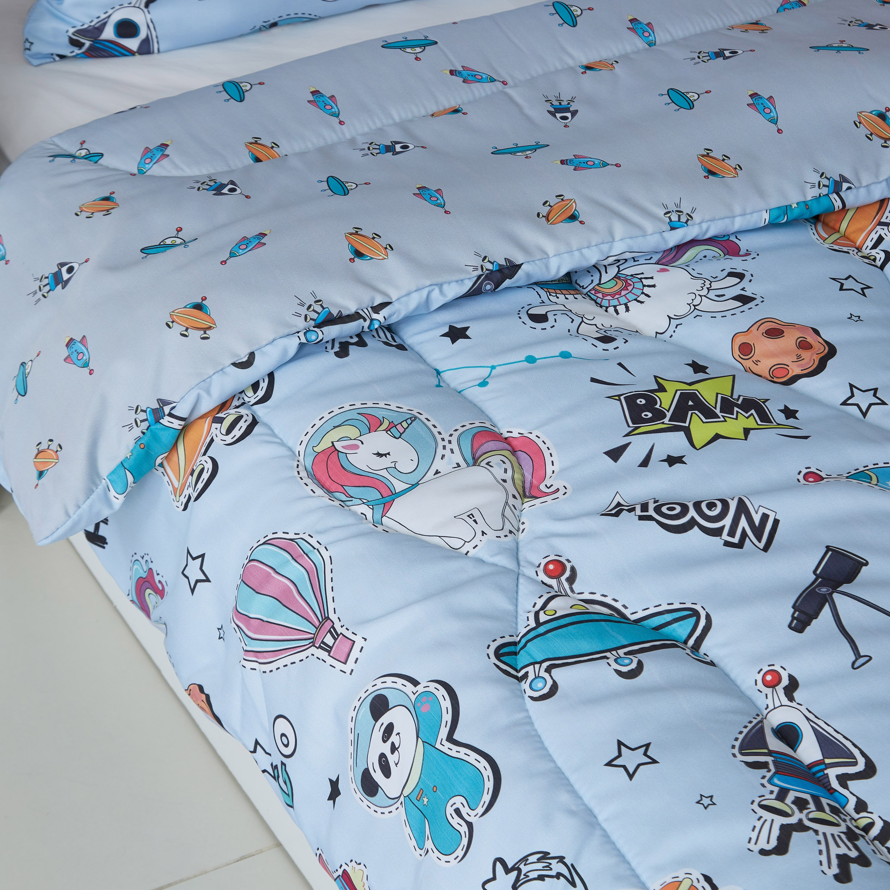 طقم لحاف بطبعات فضاء رقميّة قطعتين من موديش - 135x220 سم-hbxhomeware-hbxkidsandyouth-image-3