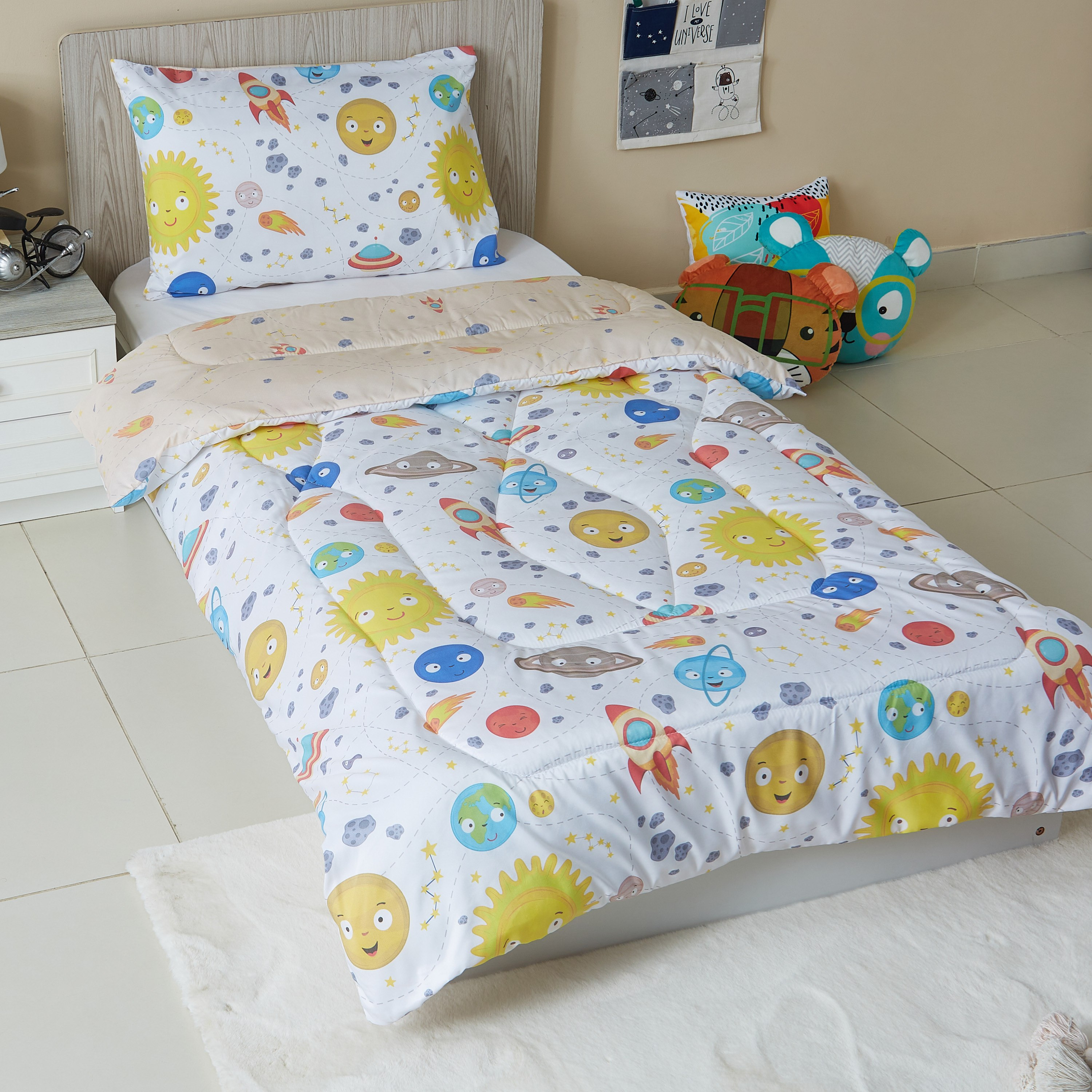 طقم لحاف بطبعات نظام شمسي رقميّة قطعتين من موديش - 135x220 سم-hbxhomeware-hbxkidsandyouth-image-2