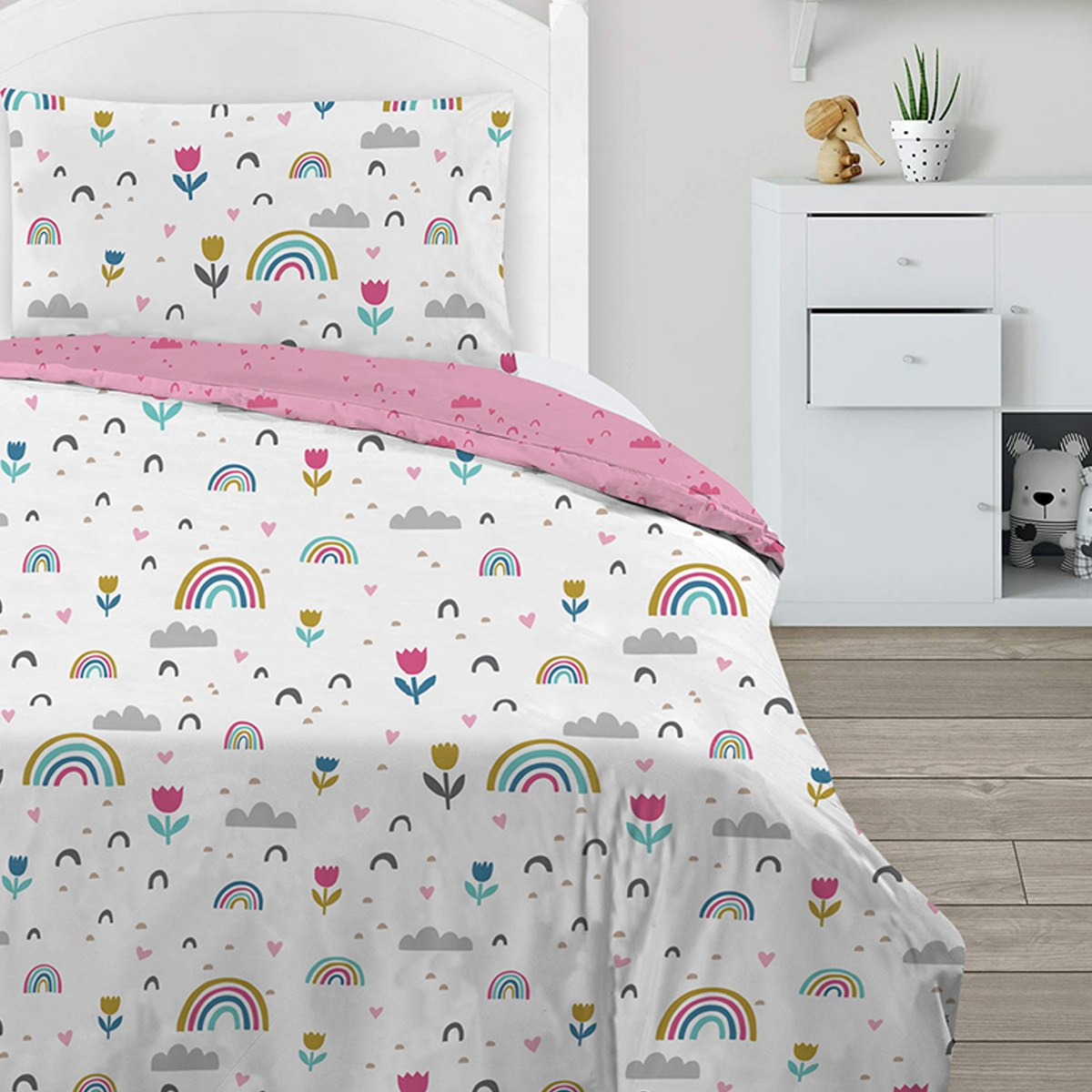 طقم لحاف بطبعات قوس قزح رقميّة قطعتين من موديش - 135x220 سم-hbxhomeware-hbxkidsandyouth-image-3