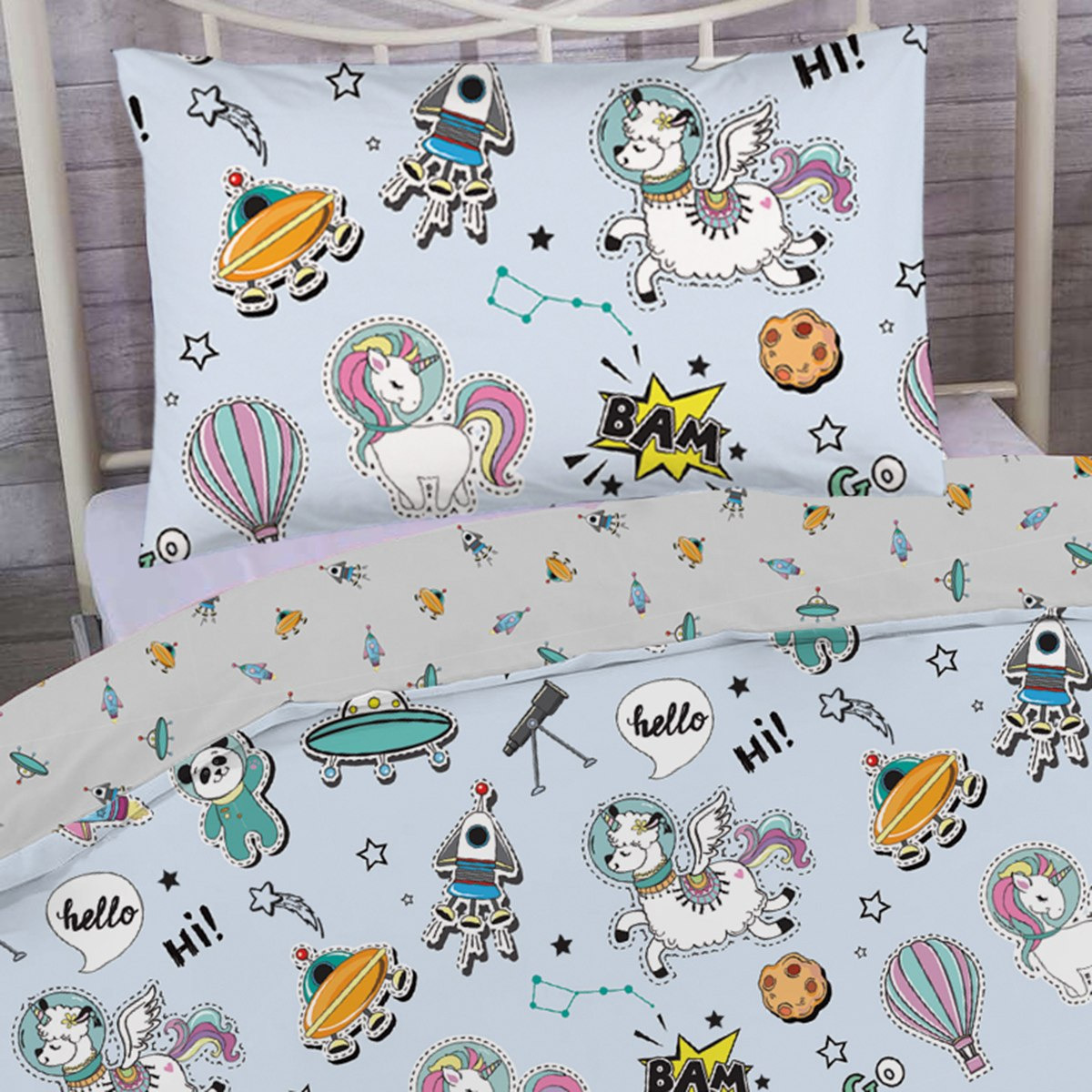 طقم لحاف بطبعات فضاء رقميّة قطعتين من موديش - 135x220 سم-hbxhomeware-hbxkidsandyouth-image-3
