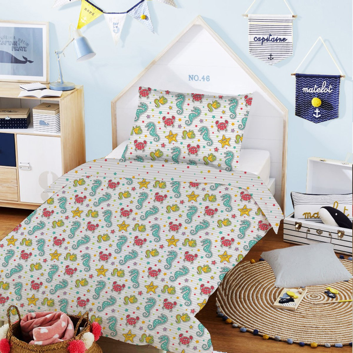 طقم لحاف قطعتين بطبعات رقميّة  135x220 سم من موديش-hbxhomeware-hbxkidsandyouth-image-1