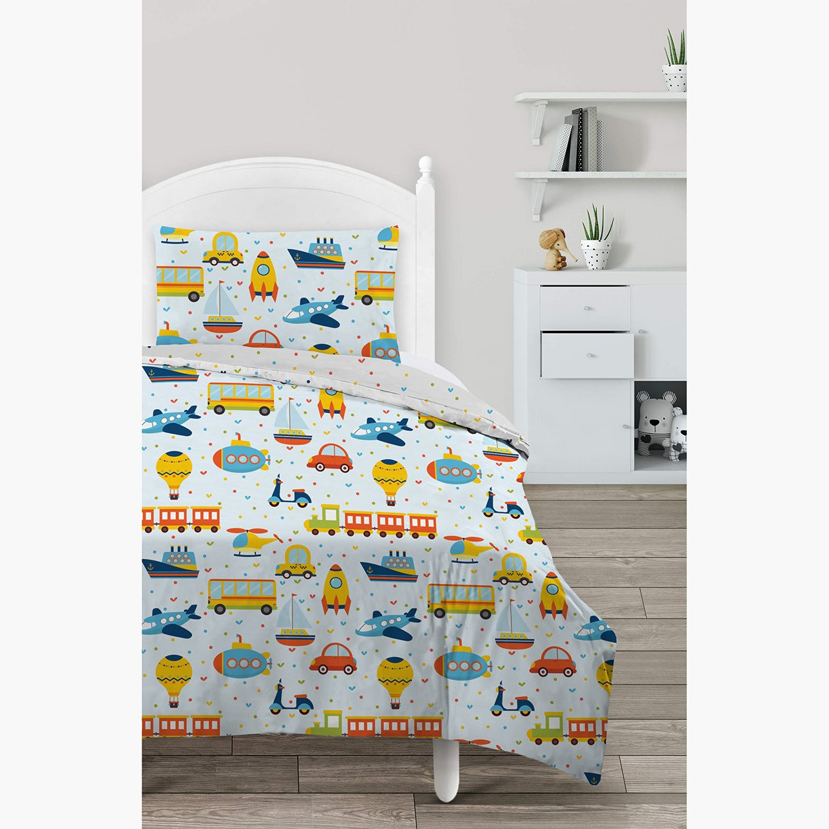 طقم لحاف بتصميم وسائل نقل قطعتين من موديش - 140x240 سم-hbxhomeware-hbxkidsandyouth-image-2