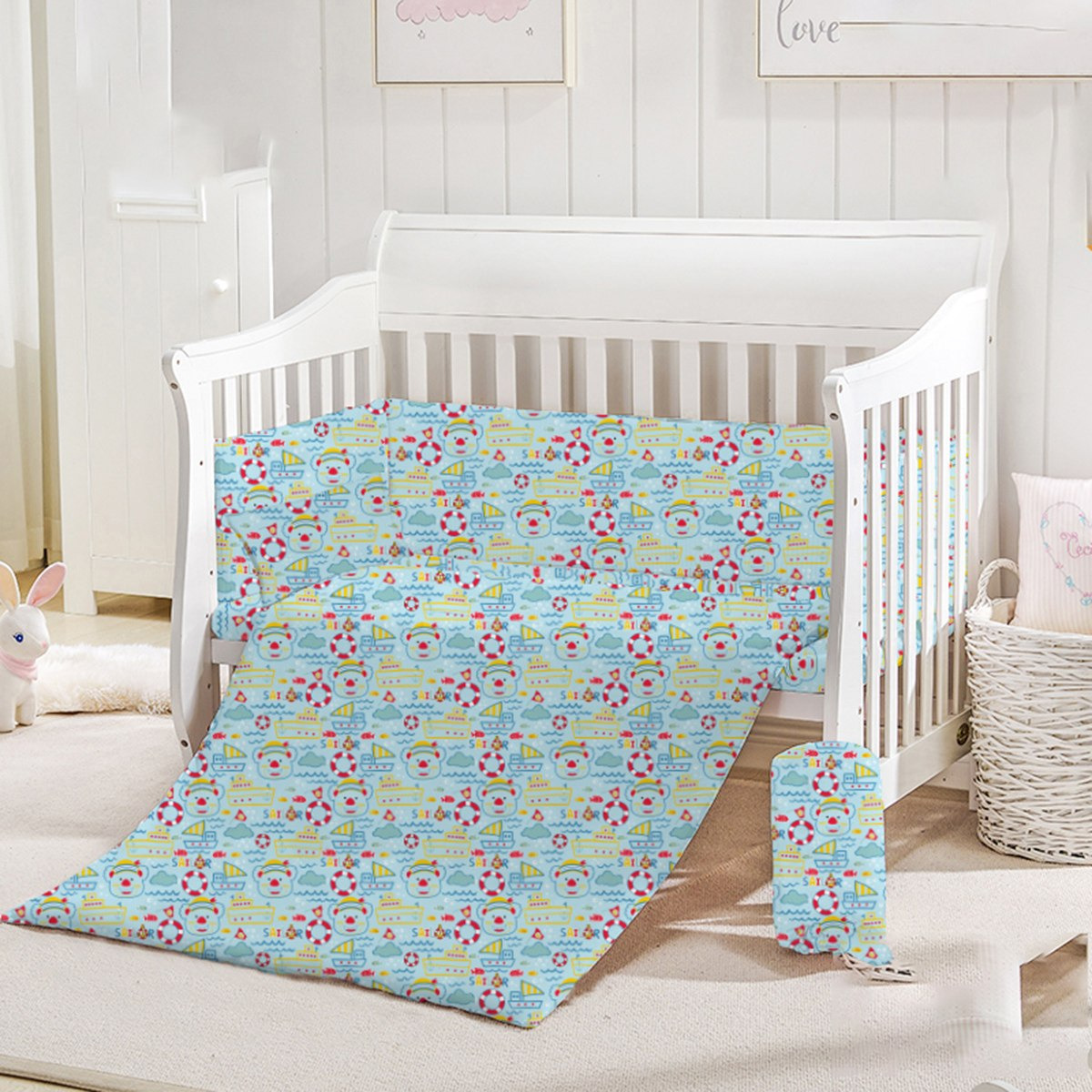 طقم لحاف للأطفال بطبعات بحرية 4 قطع - 132×104 سم-hbxhomeware-hbxkidsandyouth-image-1