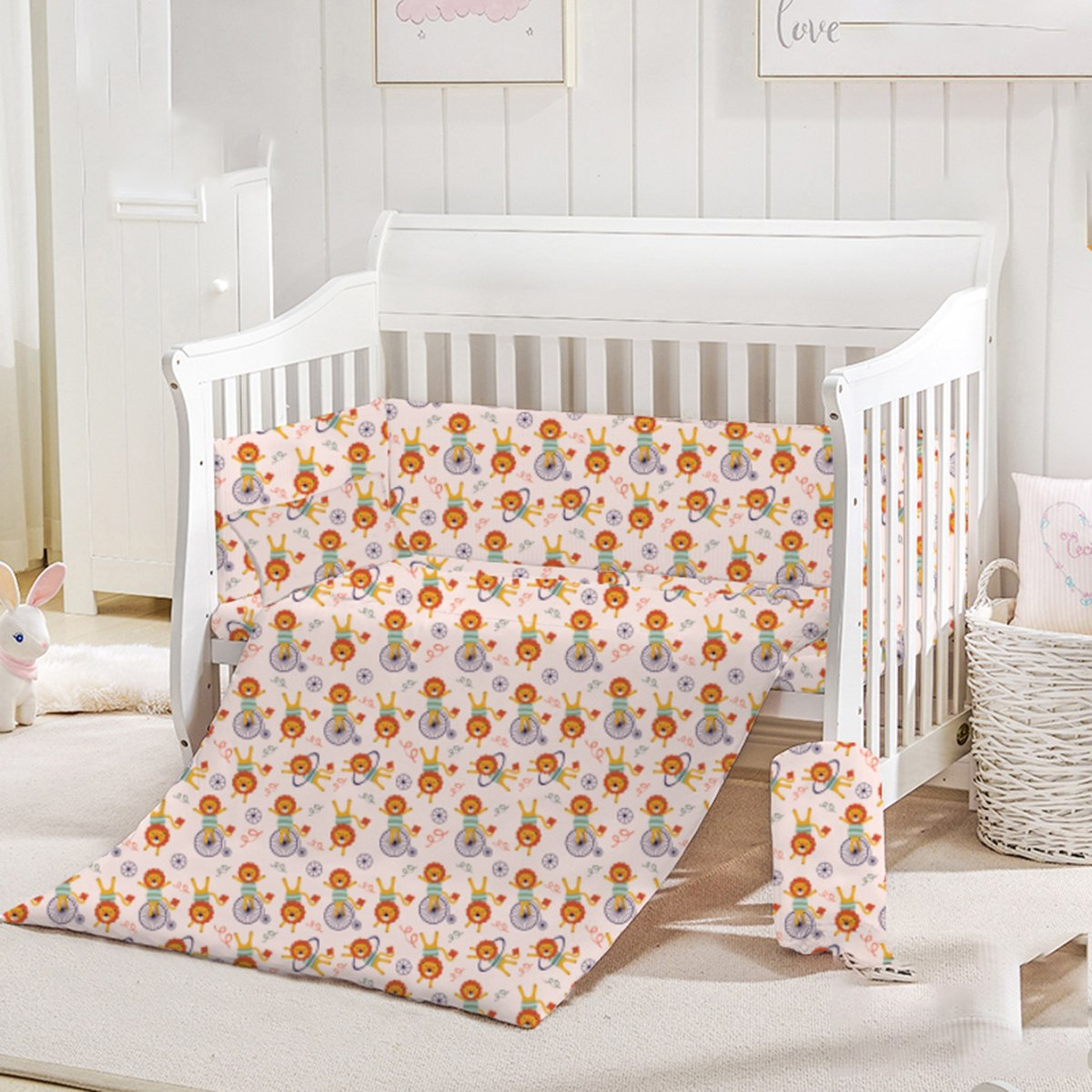 طقم لحاف للأطفال بطبعات أسد 4 قطع - 132×104 سم-hbxhomeware-hbxkidsandyouth-image-1