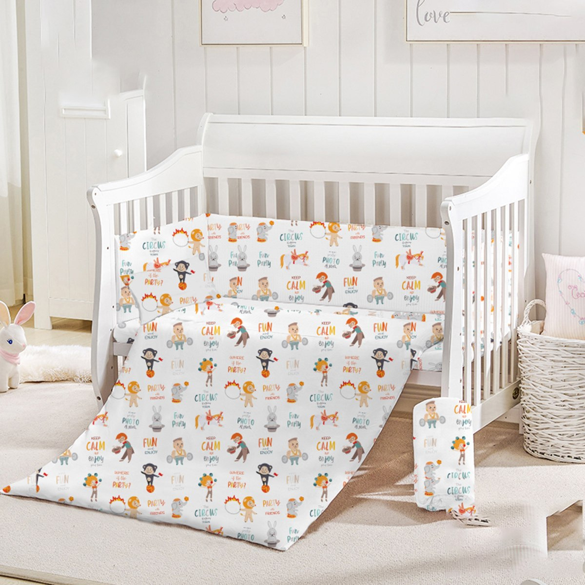 طقم لحاف للأطفال بطبعات سيرك 4 قطع - 132×104 سم-hbxhomeware-hbxkidsandyouth-image-1